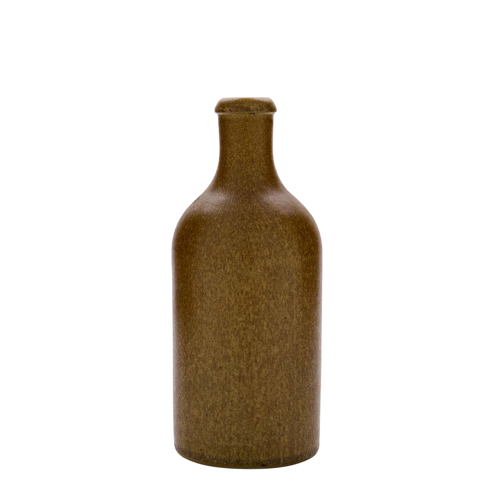 Boccale da 500 ml, gres, marrone cristallino, bocca: sughero