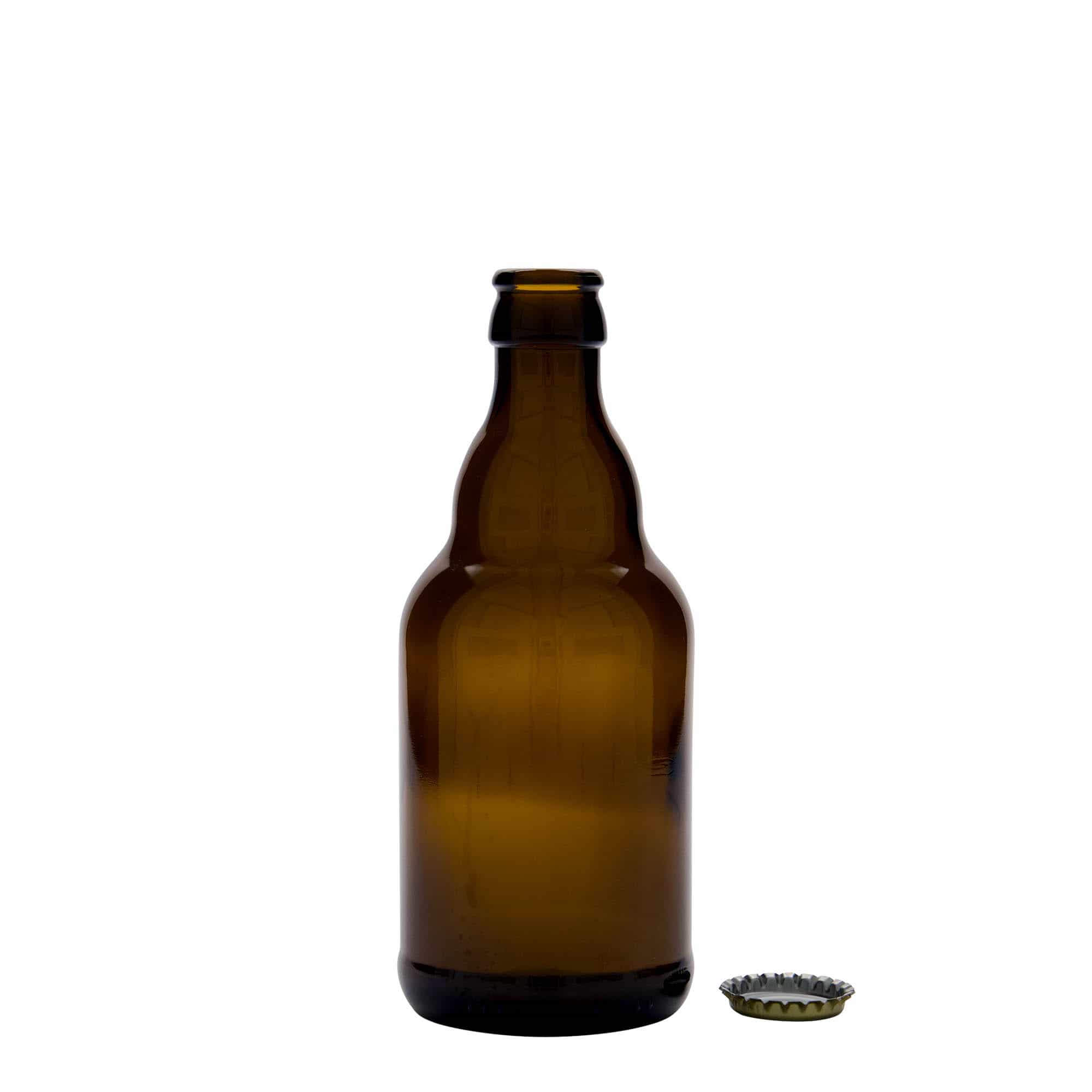 Bottiglia di birra da 330 ml 'Steinie', vetro, marrone, bocca: tappo corona