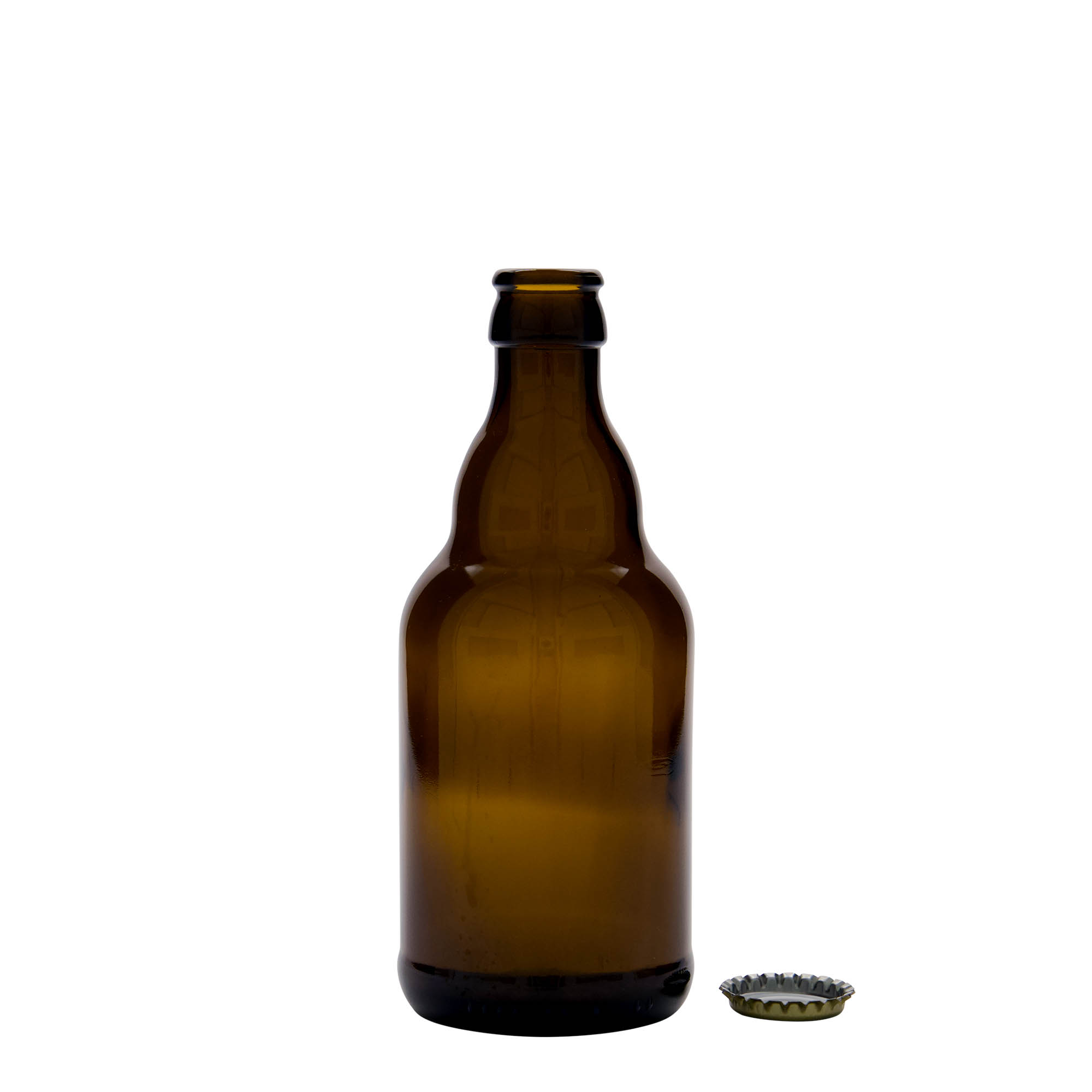 Bottiglia di birra da 330 ml 'Steinie', vetro, marrone, bocca: tappo corona