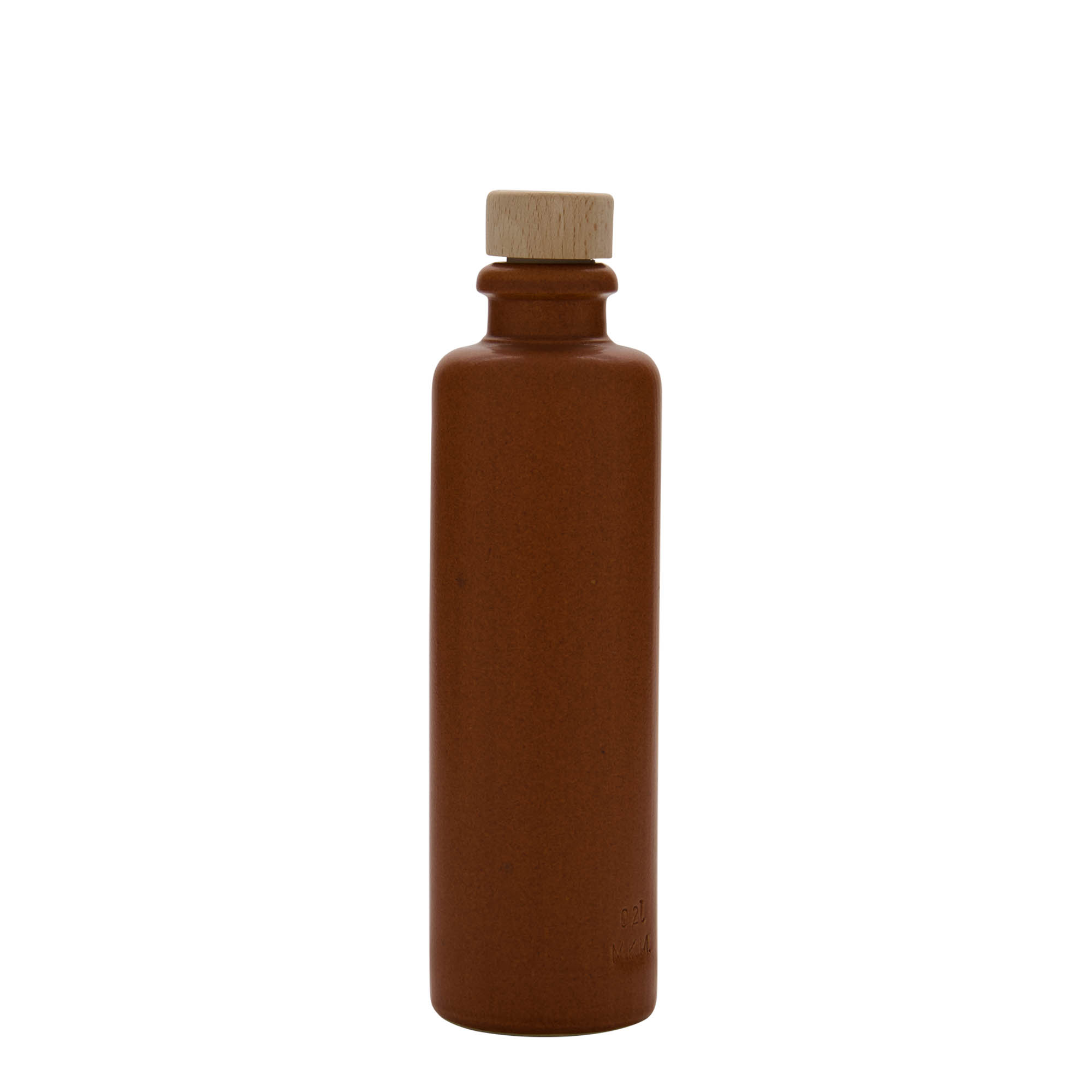 Boccale da 200 ml, gres, rosso-marrone, bocca: sughero