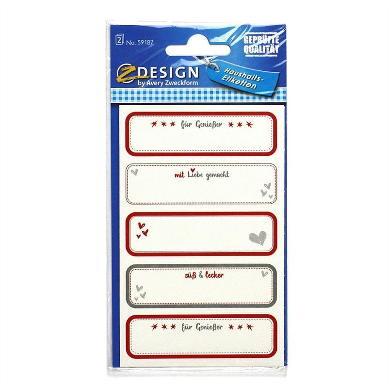 Etichette Zweckform 'Fatto a mano', rettangolari, carta, multicolore Etichette Zweckform 'Fatto a mano', rettangolari, carta, multicolore