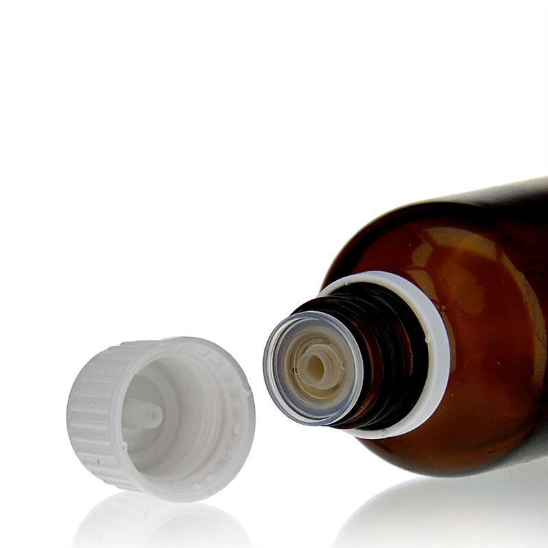 Tappo a vite con inserto gocciolatore, plastica PE, bianco, per bocca: DIN 18 Tappo a vite con inserto gocciolatore, plastica PE, bianco, per bocca: DIN 18