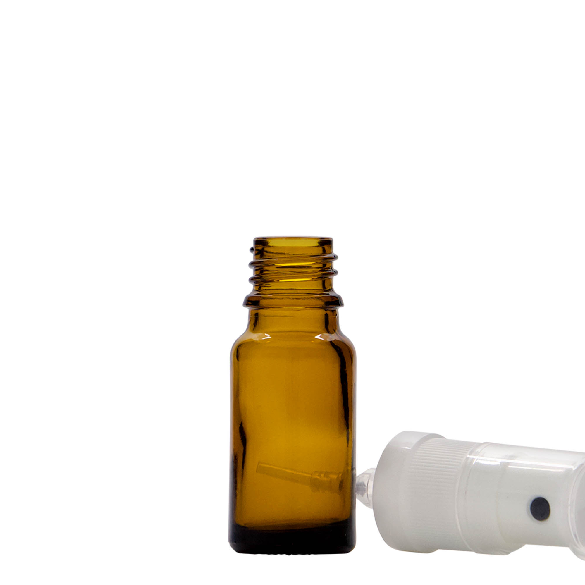 Flacone spray 10 ml medico, vetro, marrone, bocca: DIN 18 Flacone spray 10 ml medico, vetro, marrone, bocca: DIN 18