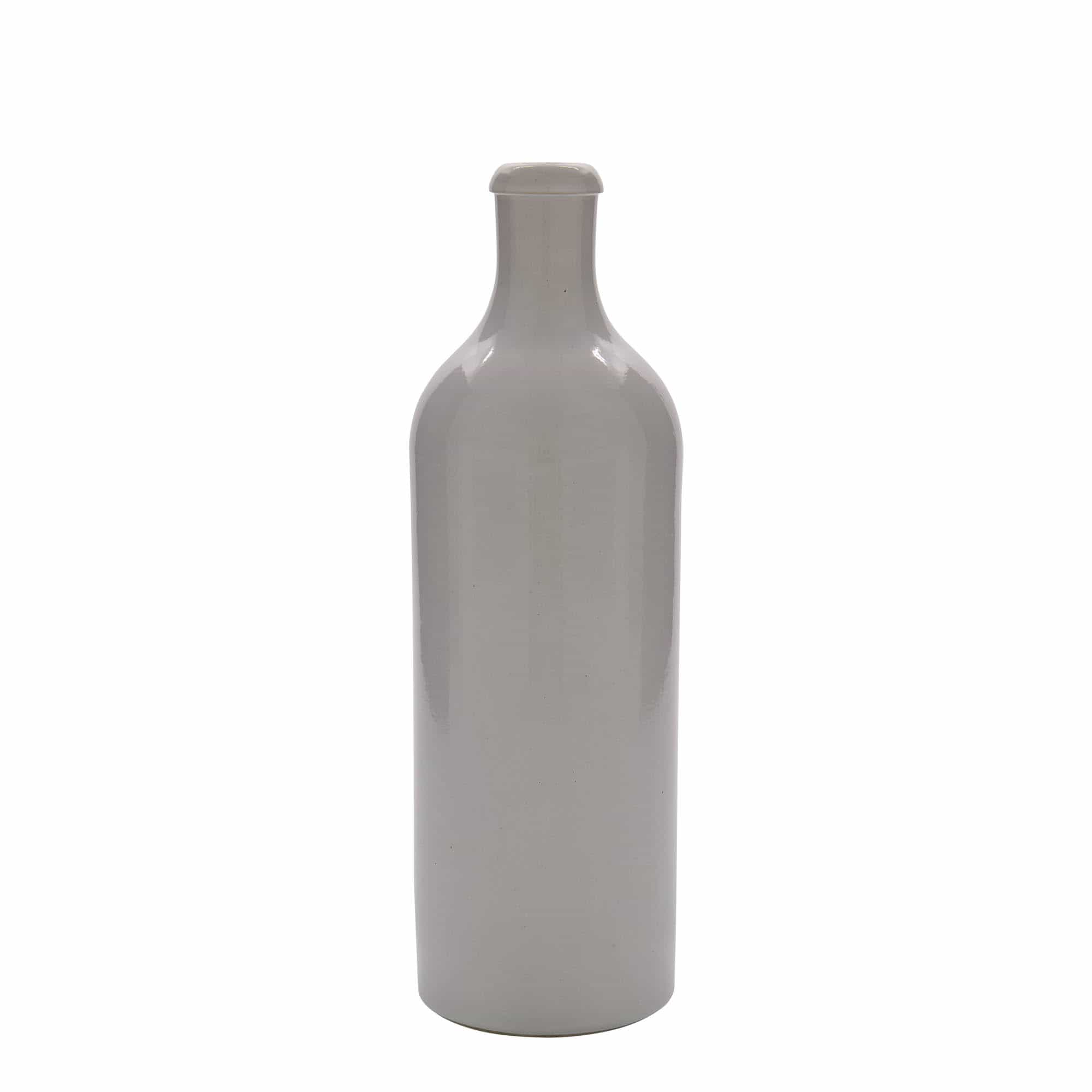 750 ml Bottiglia in ceramica, ceramica grès, bianco, imboccatura: fascetta 750 ml Bottiglia in ceramica, ceramica grès, bianco, imboccatura: fascetta