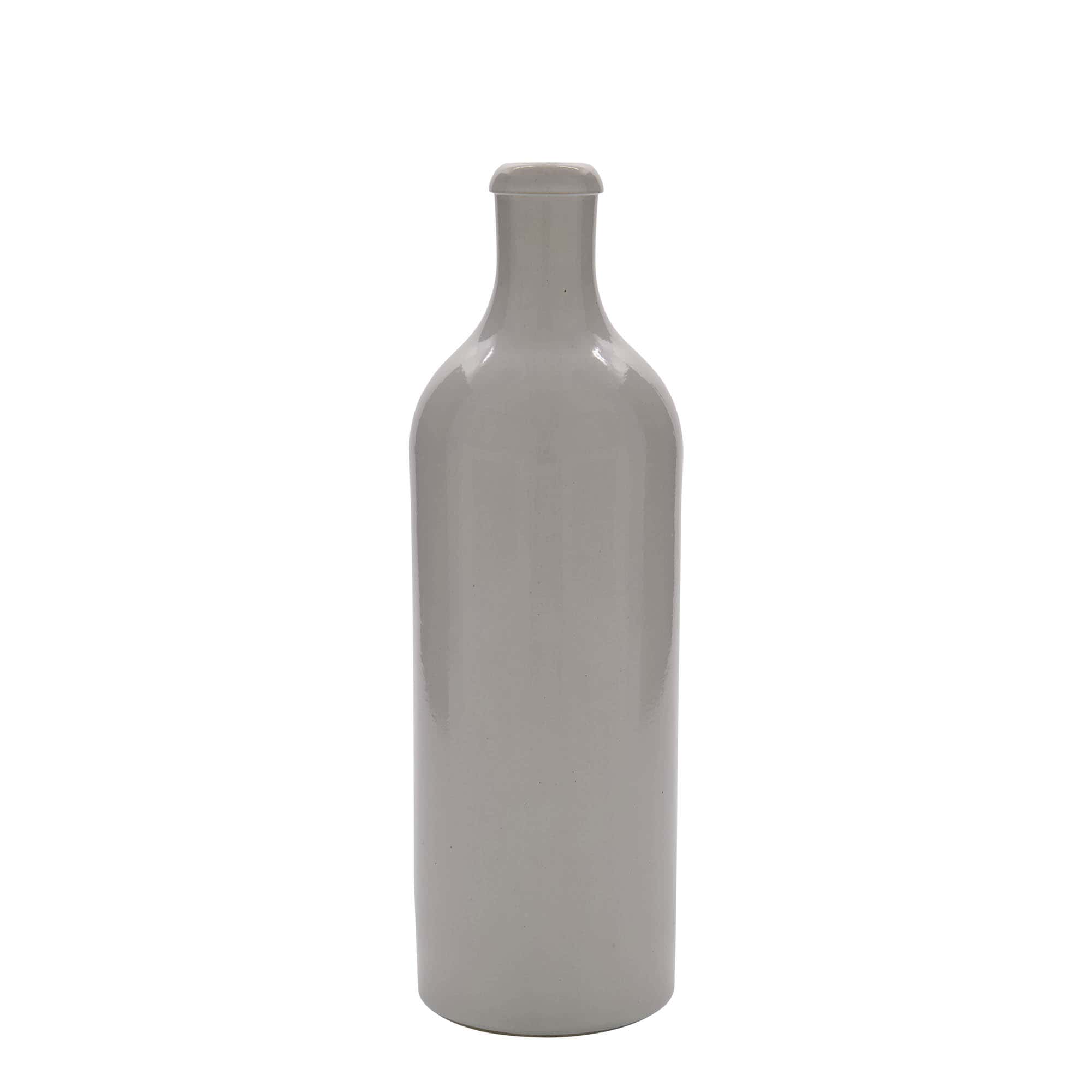 Boccale da 750 ml, gres, bianco, bocca: sughero