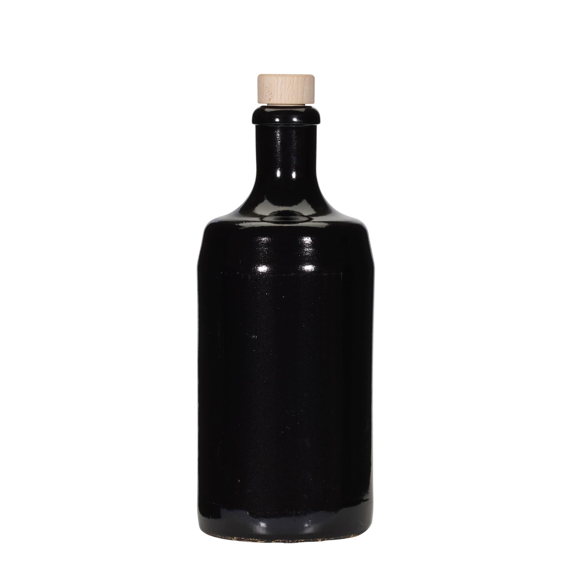 Boccale in terracotta 700 ml 'Calvados, gres, nero, bocca: sughero'