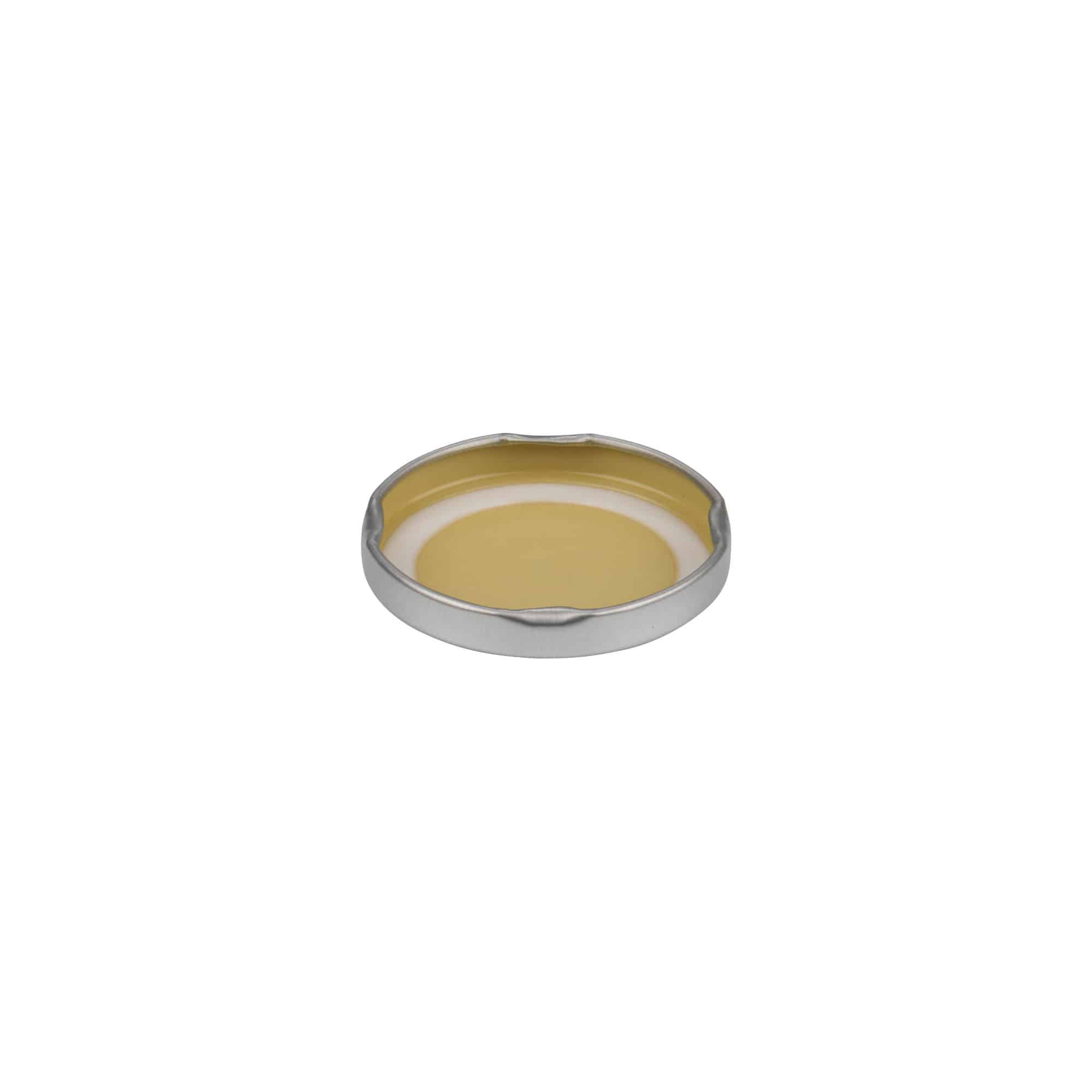 Tappo Twist-Off, lamiera bianca, argento, per bocca: TO 48