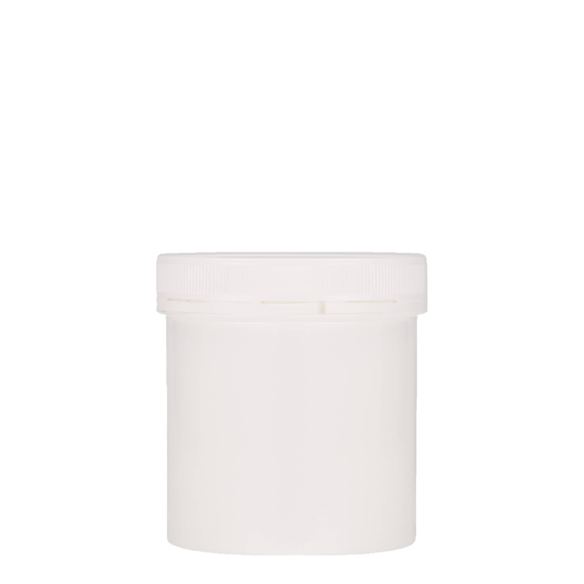 250 ml barattolo in plastica 'Securilock', PP, bianco, bocca: chiusura a vite
