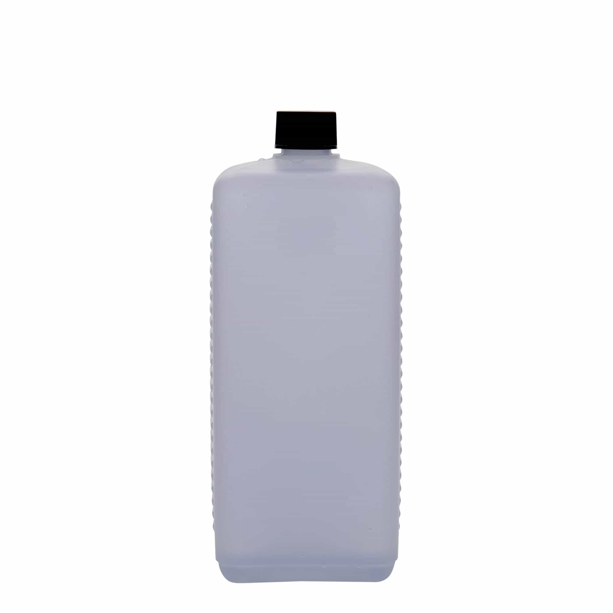 1.000 ml tanica rettangolare, plastica HDPE, naturale, bocca: DIN 25 EPE