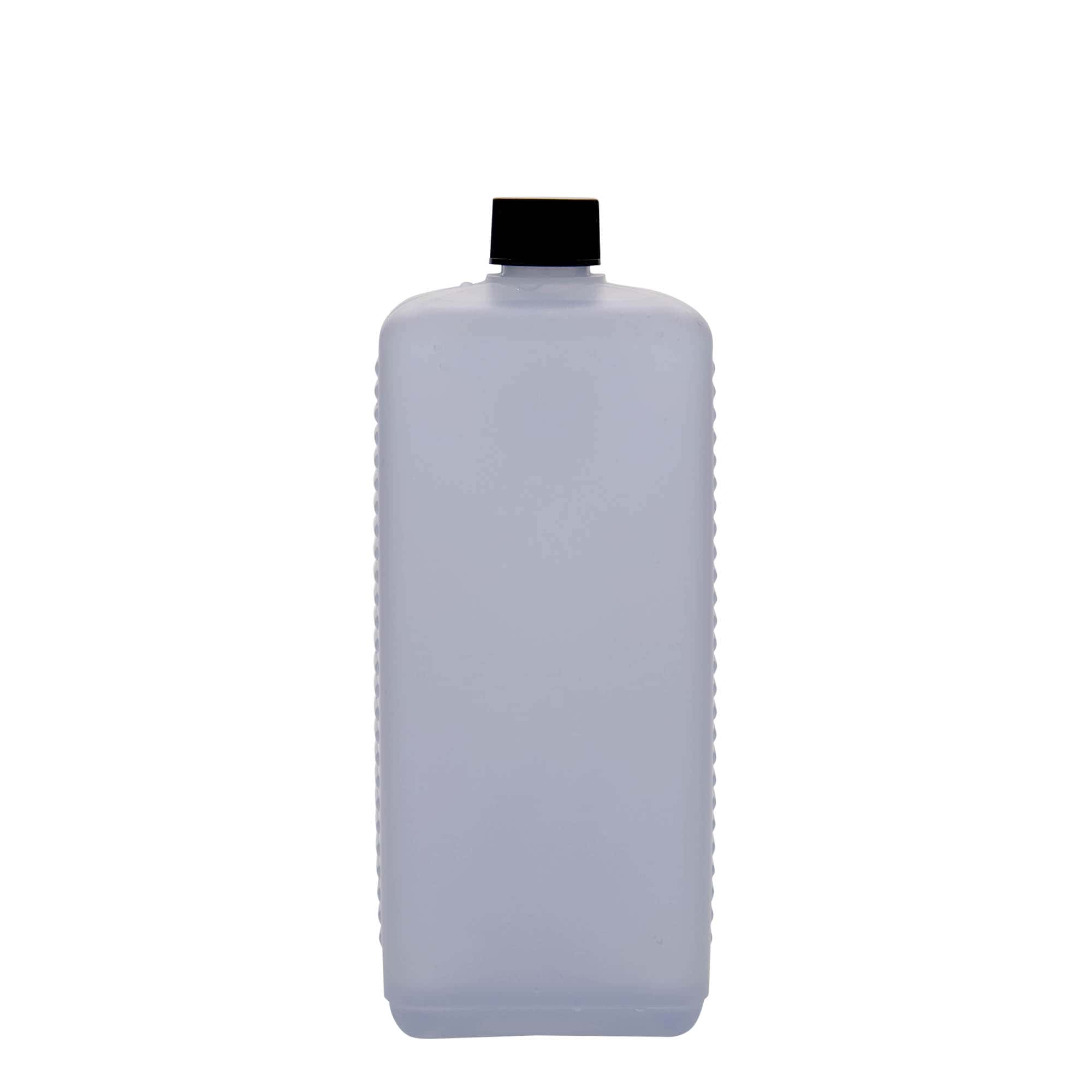 1.000 ml tanica rettangolare, plastica HDPE, naturale, bocca: DIN 25 EPE