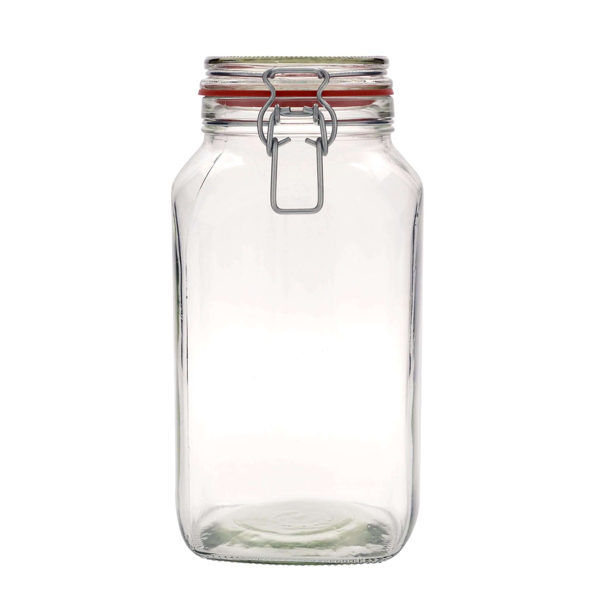 2.590 ml barattolo con chiusura a leva #, quadrato, bocca: chiusura a leva