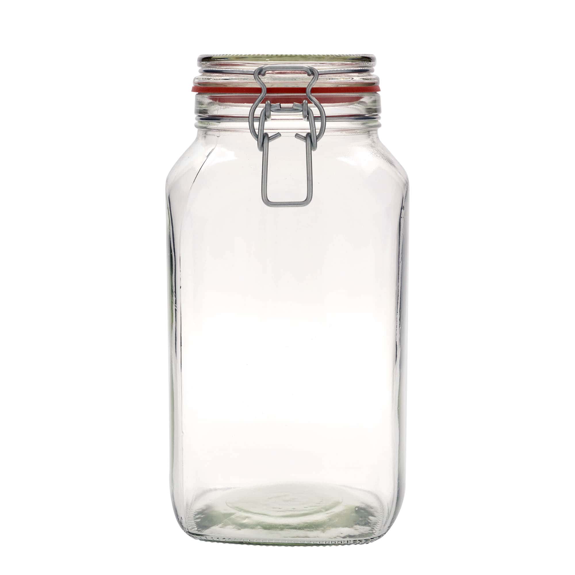 2.590 ml barattolo con chiusura a leva #, quadrato, bocca: chiusura a leva