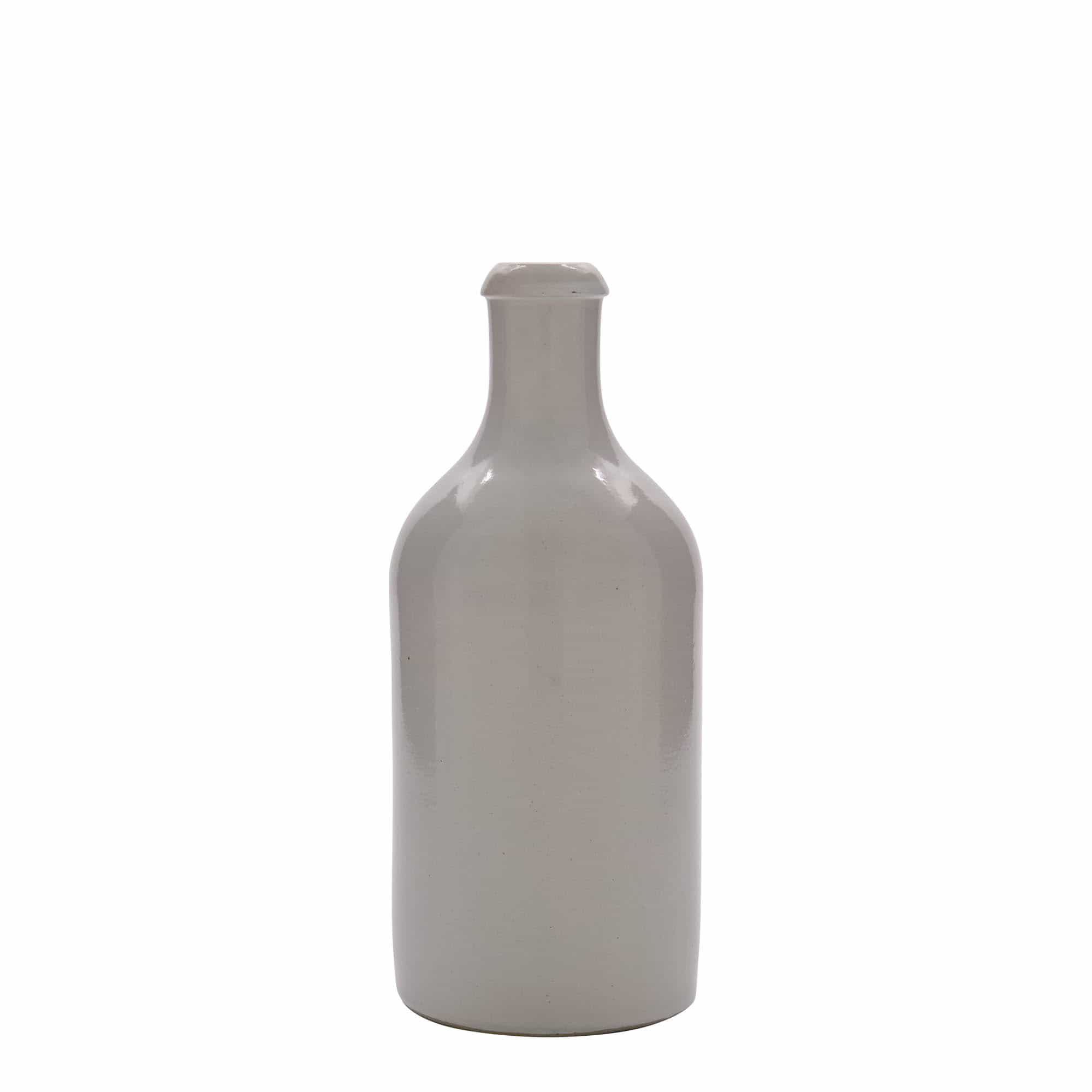 500 ml Bottiglia in ceramica, ceramica grès, bianco, imboccatura: fascetta 500 ml Bottiglia in ceramica, ceramica grès, bianco, imboccatura: fascetta