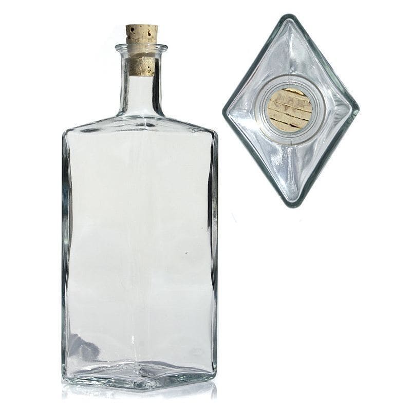 500 ml Flacone in vetro 'Riva', romboidale, imboccatura: fascetta 500 ml Flacone in vetro 'Riva', romboidale, imboccatura: fascetta