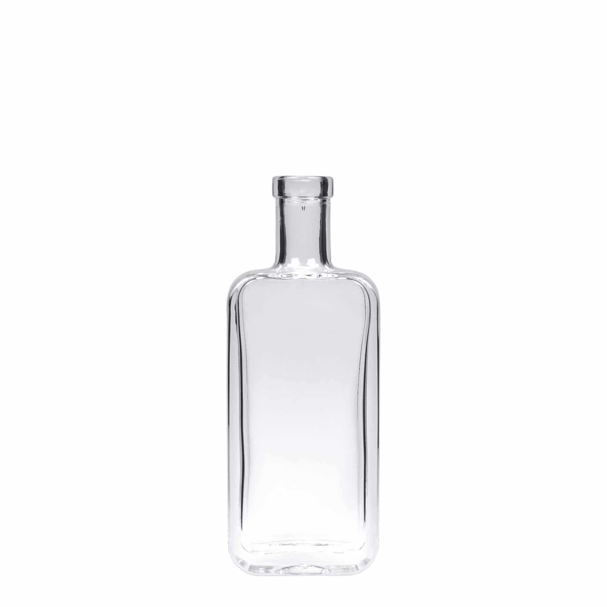 100 ml Bottiglia di vetro 'Nice', rettangolare, imboccatura: fascetta 100 ml Bottiglia di vetro 'Nice', rettangolare, imboccatura: fascetta