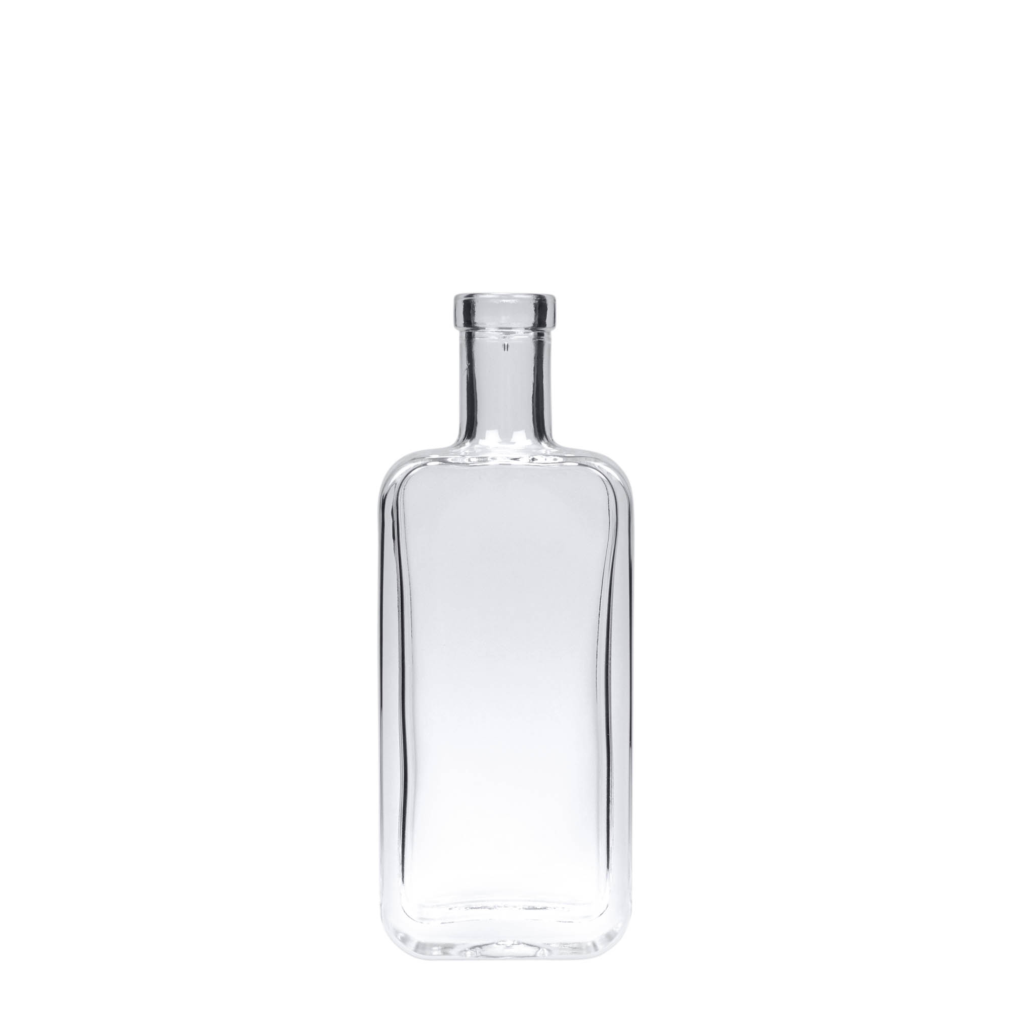 Bottiglia di vetro da 100 ml 'Nice', rettangolare, bocca: sughero Bottiglia di vetro da 100 ml 'Nice', rettangolare, bocca: sughero