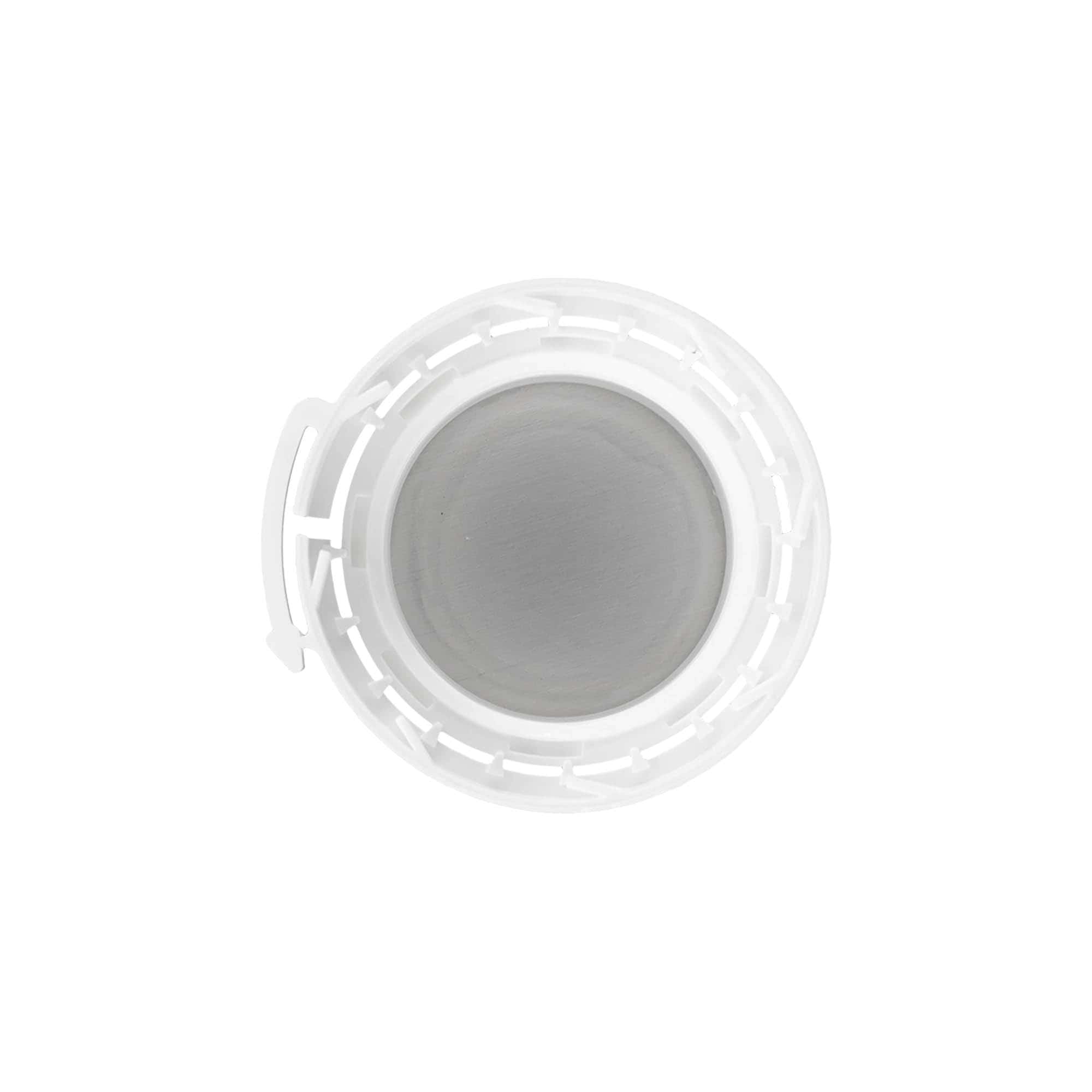 Tappo a vite per bottiglia in alluminio, plastica PP, bianco, per bocca: DIN 32