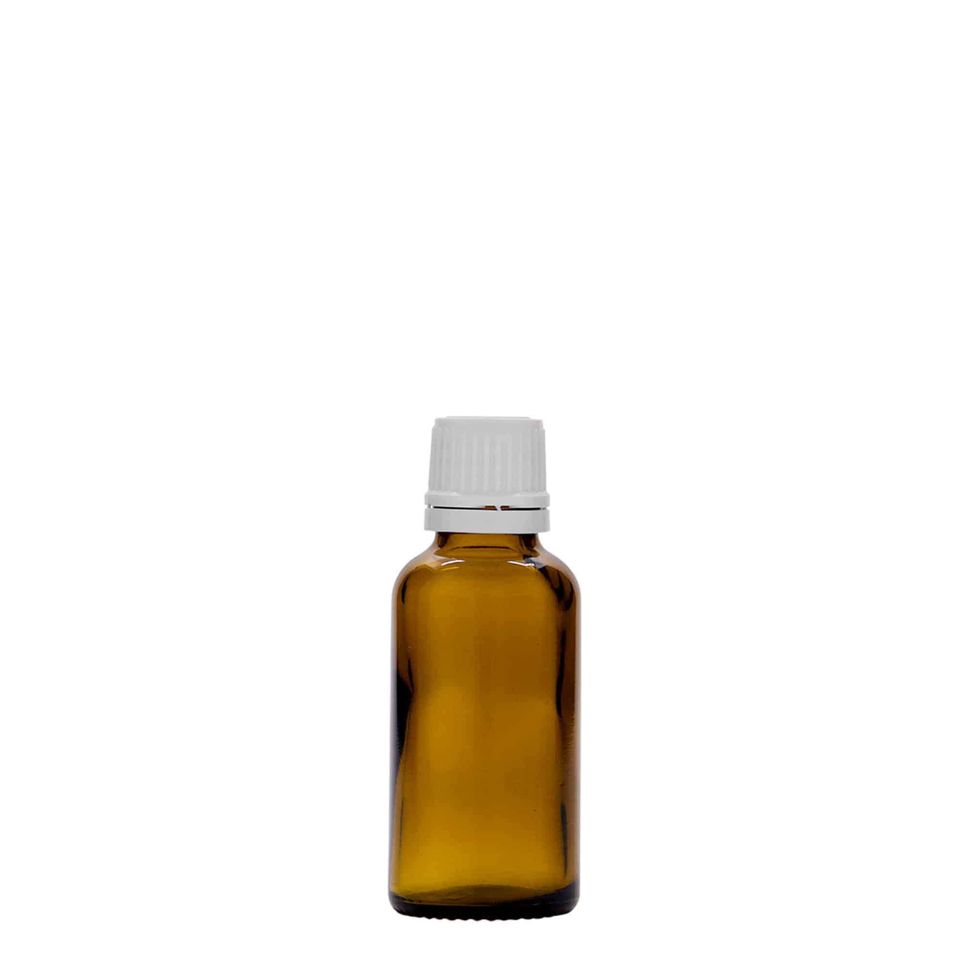 30 ml flacone medicinale, vetro, marrone, bocca: DIN 18