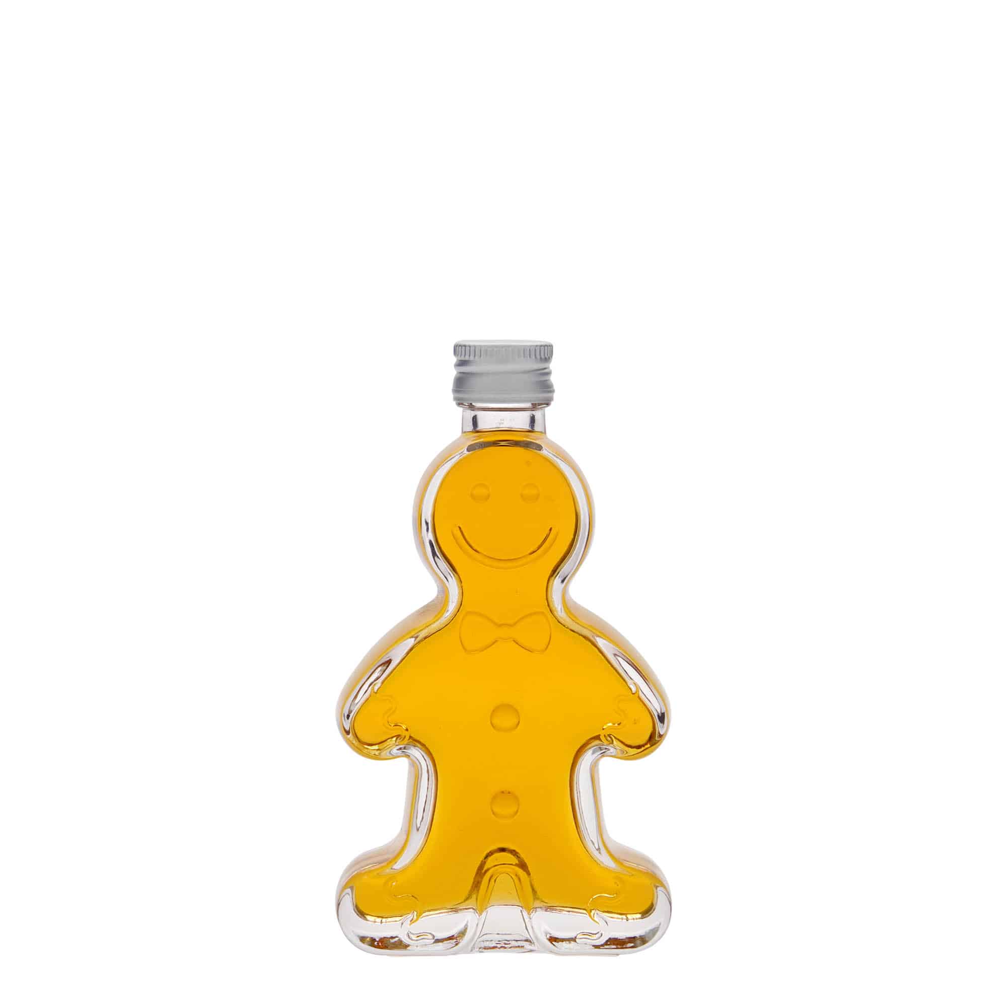 Bottiglia di vetro da 50 ml 'Lebkuchenmann', bocca: PP 18 Bottiglia di vetro da 50 ml 'Lebkuchenmann', bocca: PP 18