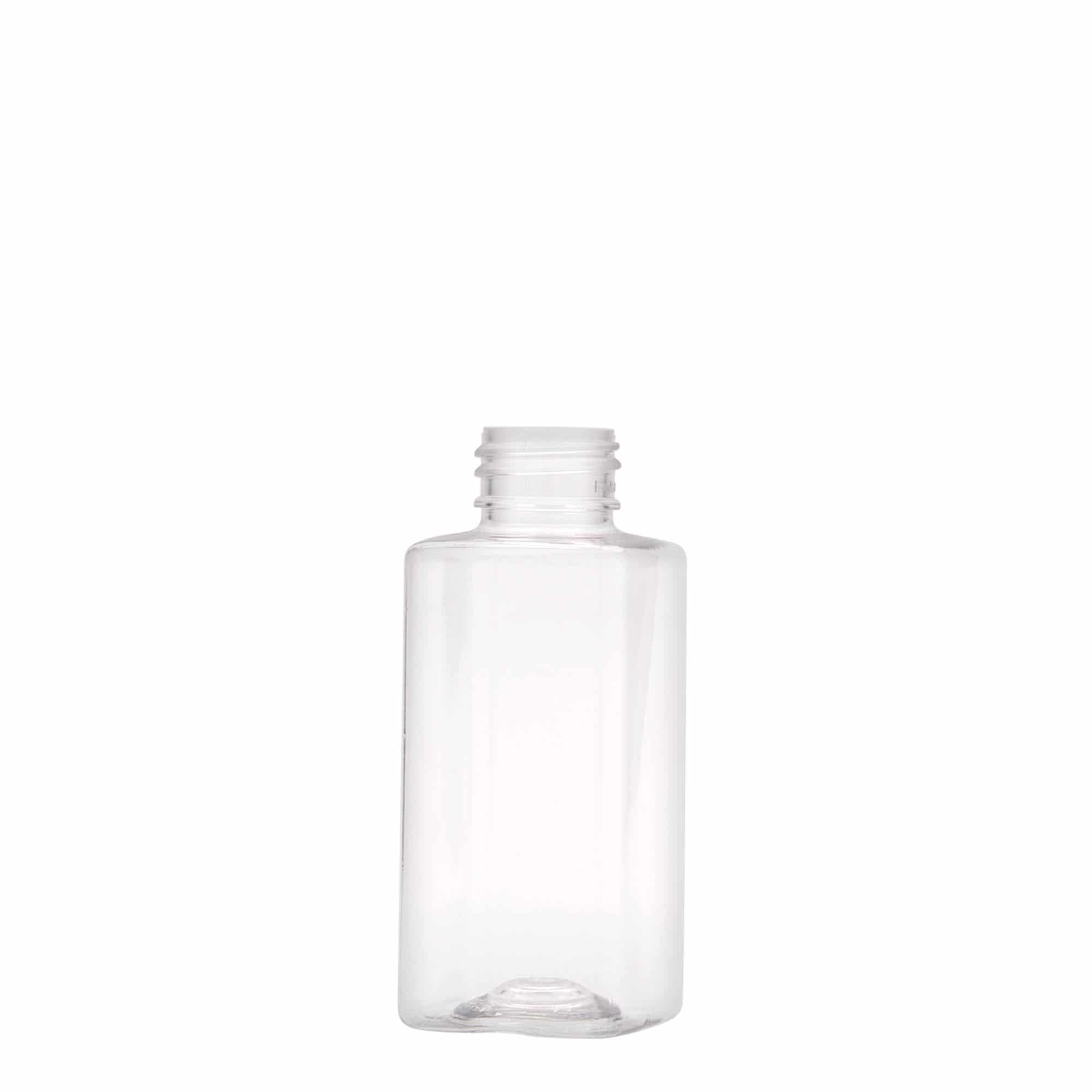 100 ml Bottiglia PET 'Karl', quadrato, plastica, imboccatura: GPI 24/410