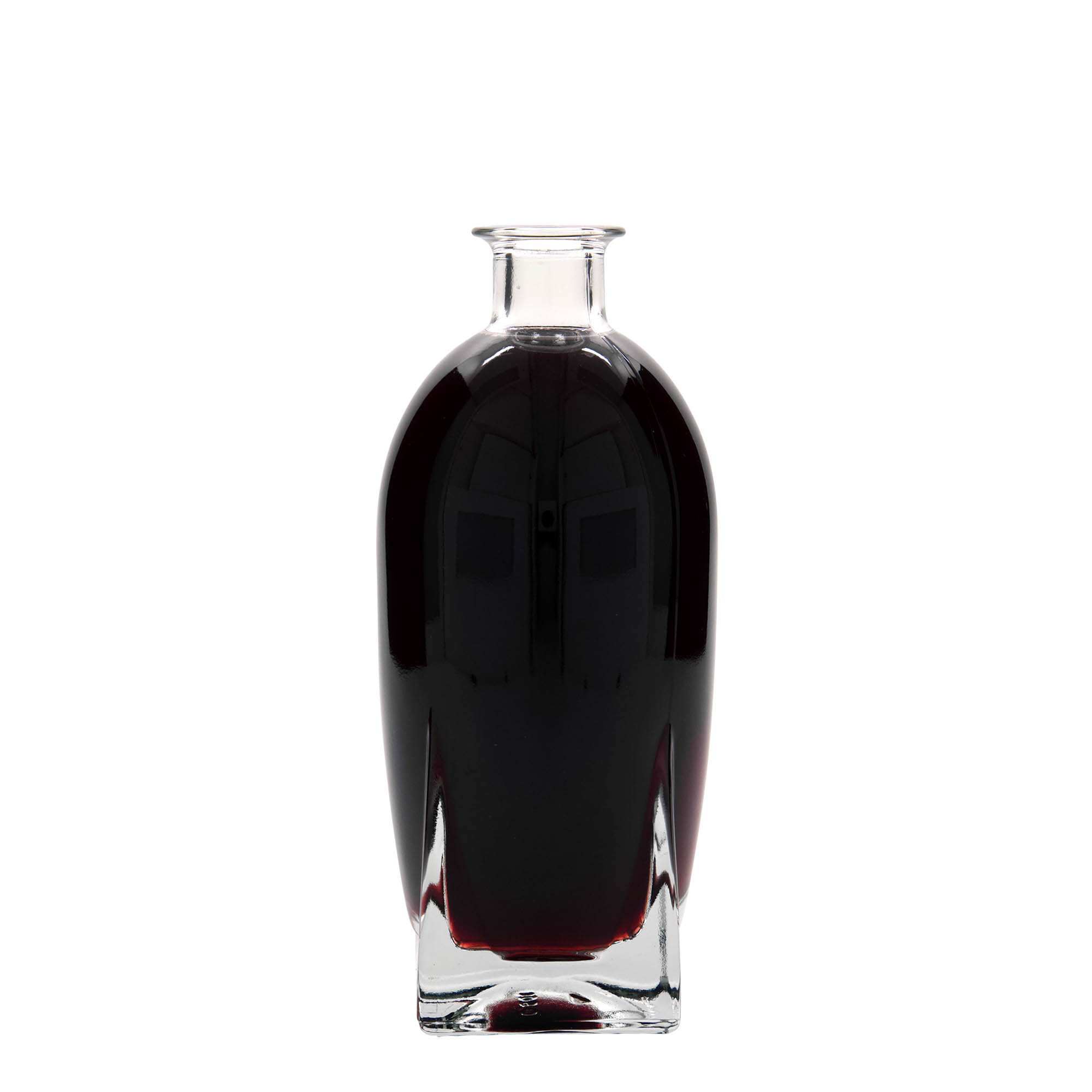 Bottiglia di vetro da 500 ml 'Zino', quadrata, bocca: tappo in sughero Bottiglia di vetro da 500 ml 'Zino', quadrata, bocca: tappo in sughero