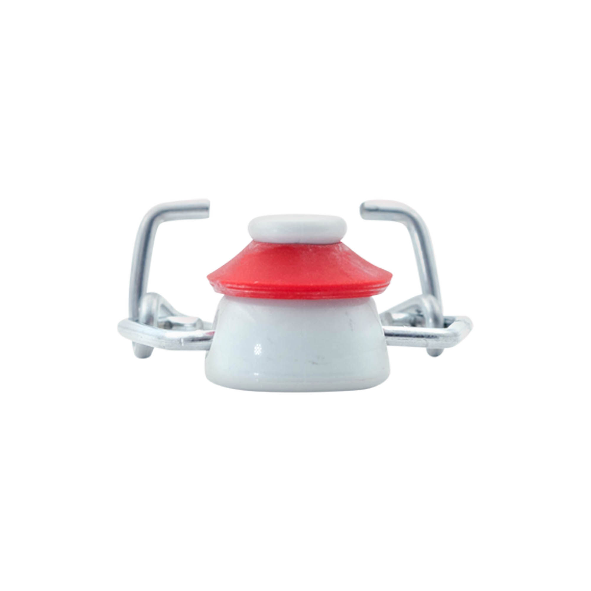 Chiusura a fibbia standard, plastica, rosso-bianco Chiusura a fibbia standard, plastica, rosso-bianco
