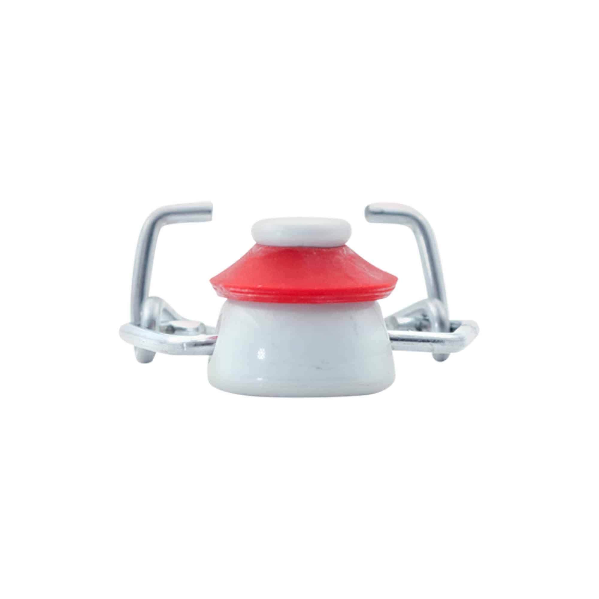 Chiusura a fibbia standard, plastica, rosso-bianco