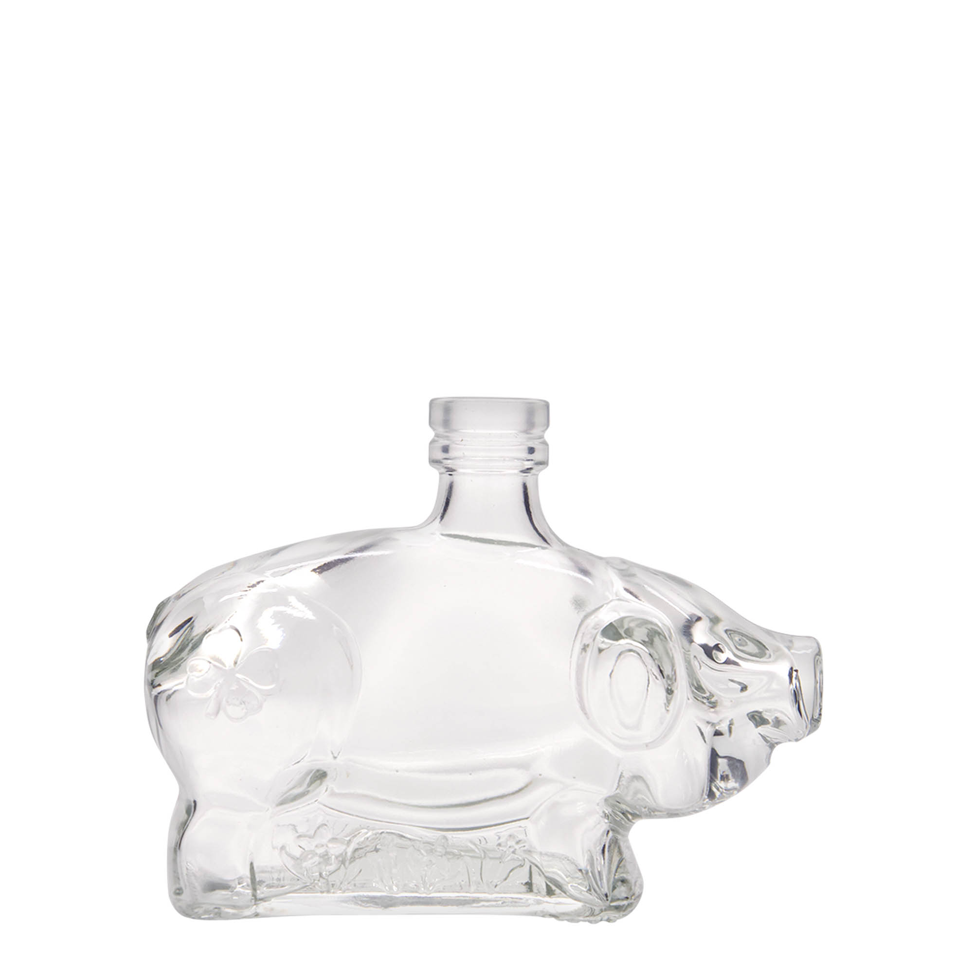 Bottiglia di vetro da 200 ml 'Maialino portafortuna', bocca: sughero Bottiglia di vetro da 200 ml 'Maialino portafortuna', bocca: sughero