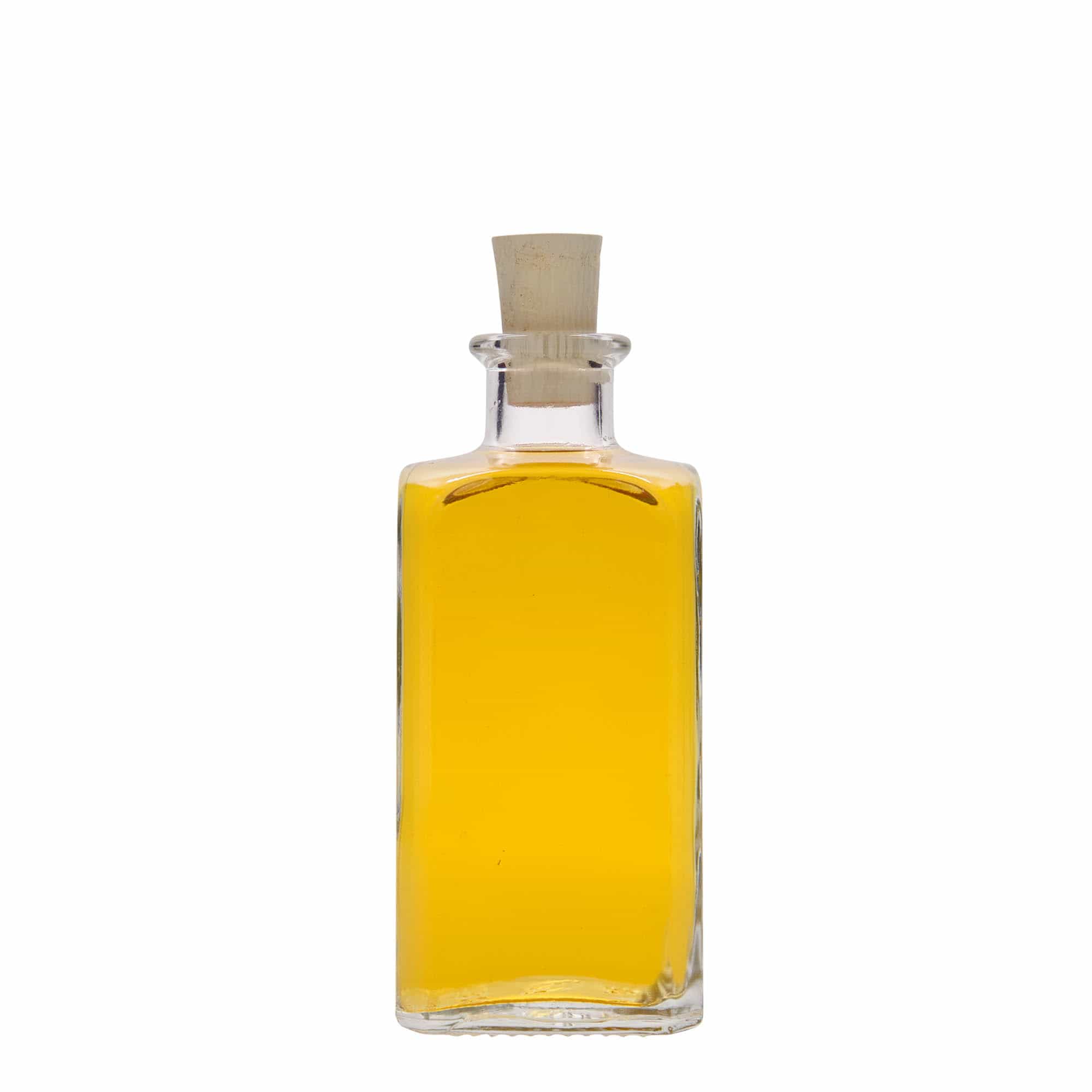 250 ml Bottiglia da farmacia 'Carré', vetro, quadrata, imboccatura: fascetta