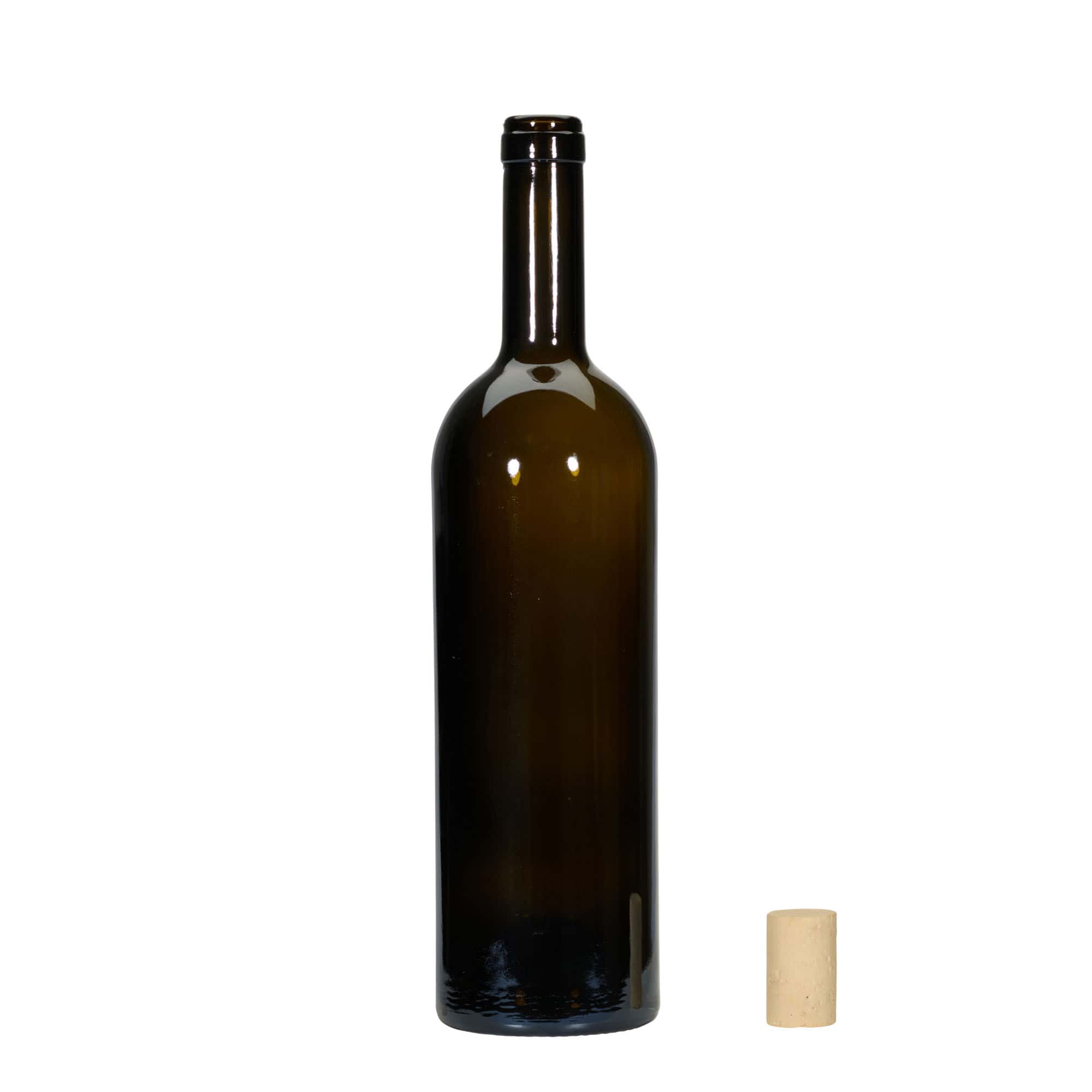 Bottiglia di vino da 750 ml 'Golia', verde antico, bocca: sughero