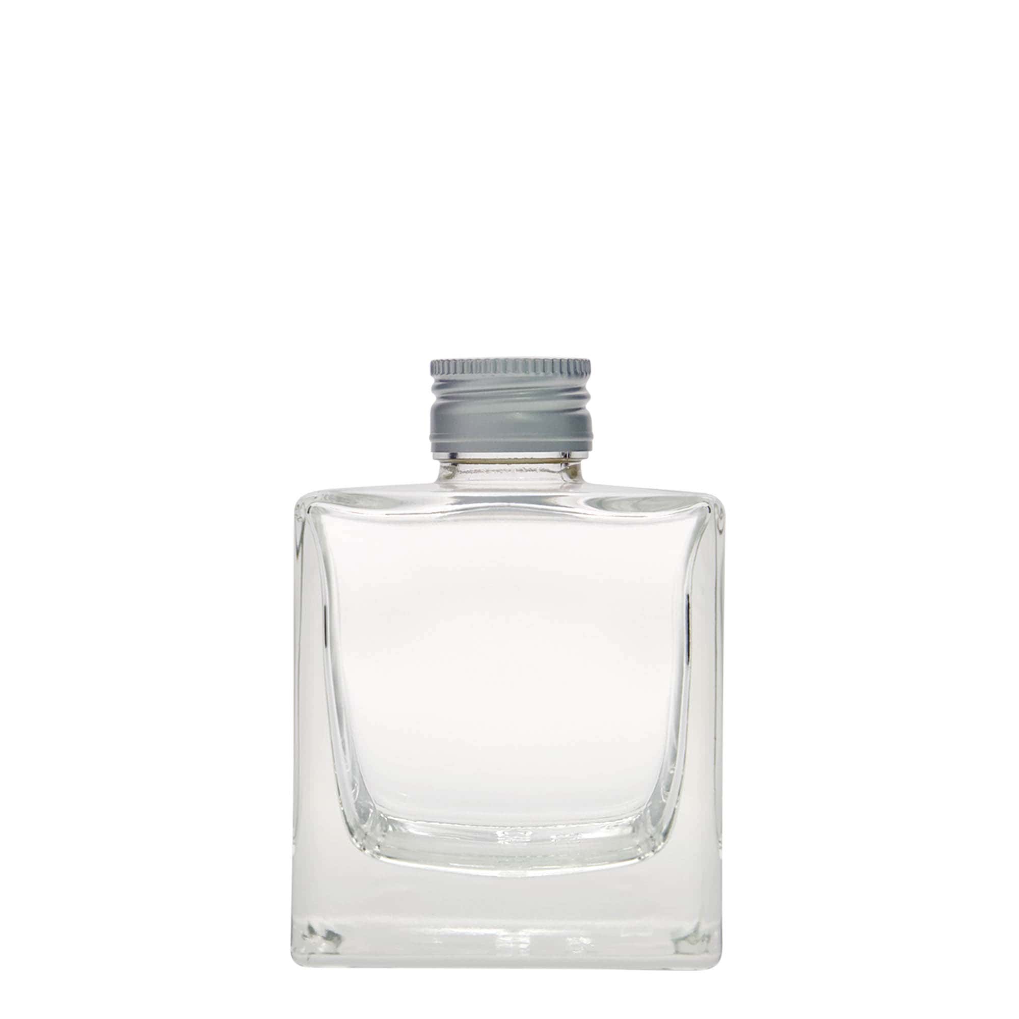 Bottiglia di vetro da 200 ml 'Cube', quadrata, bocca: PP 28