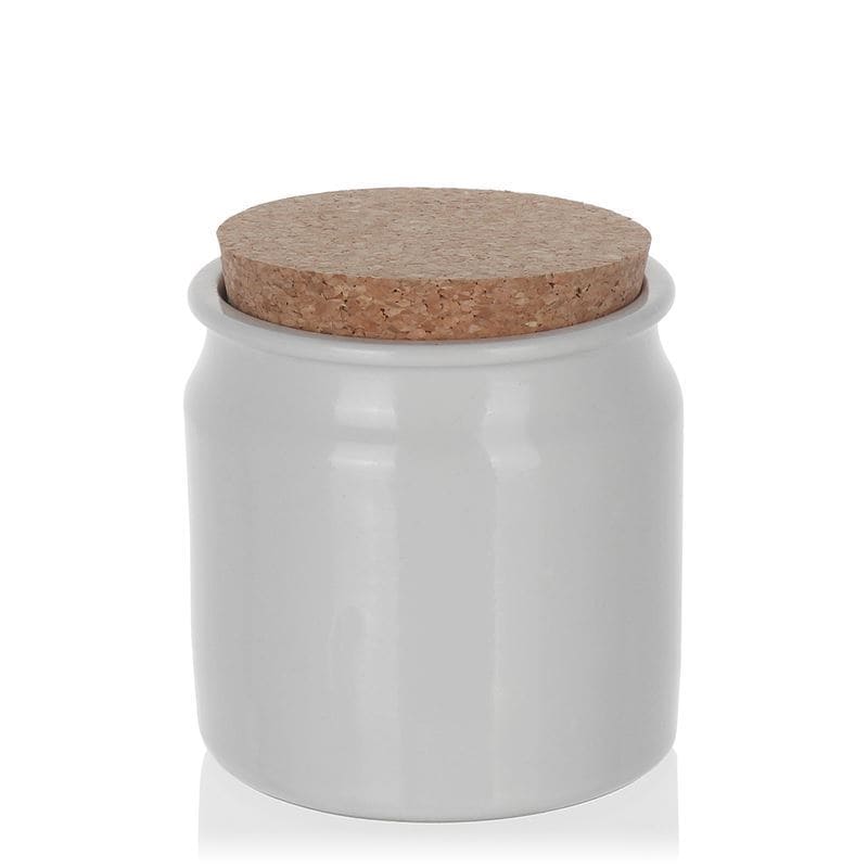 160 ml Vasetto in ceramica/grès, bianco, imboccatura: fascetta