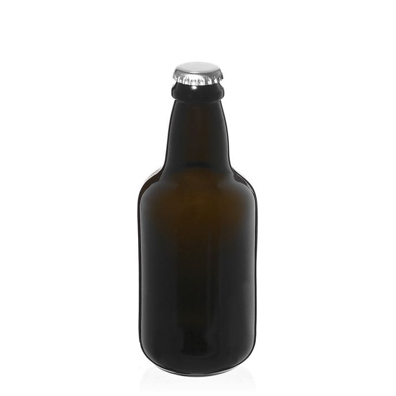 Bottiglia di birra 330 ml 'Era', vetro, verde antico, bocca: tappo corona