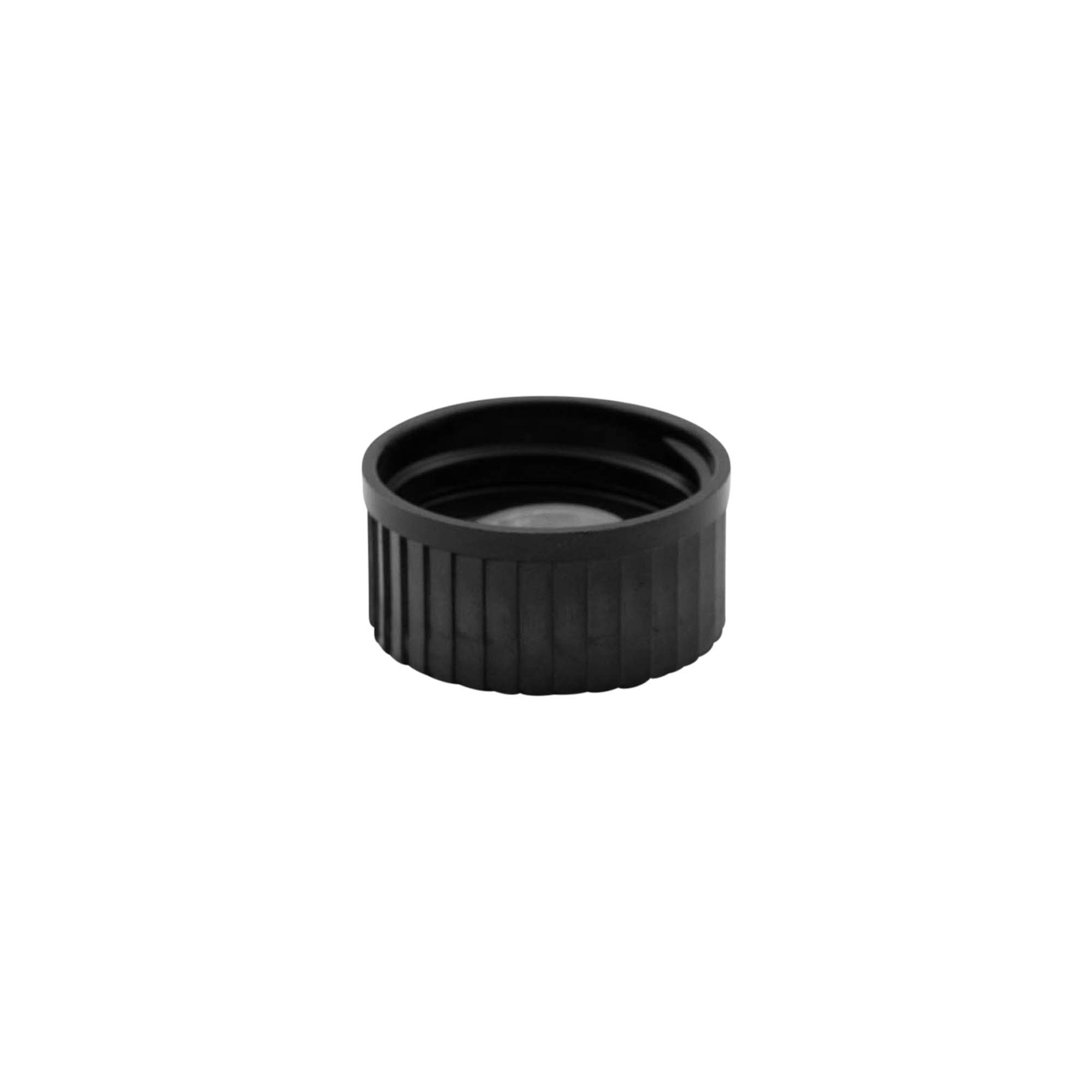 Tappo a vite, plastica HPM, nero, per bocca: DIN 25