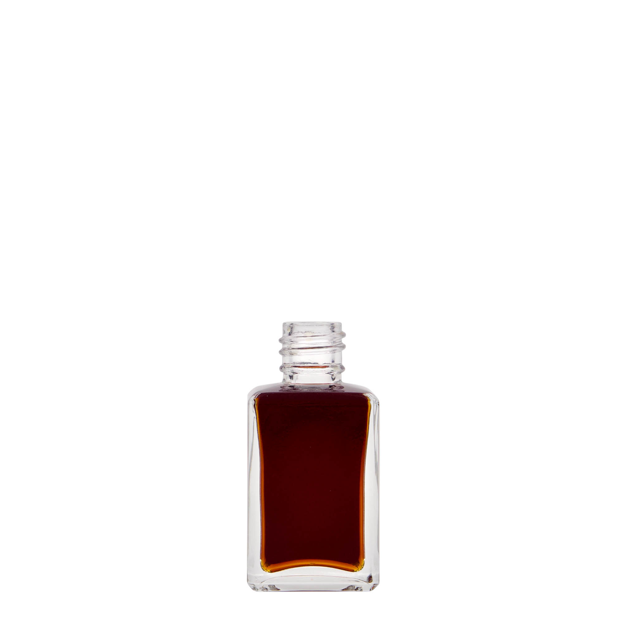 Bottiglia di vetro da 30 ml 'Tamme', quadrata, bocca: PP 18 Bottiglia di vetro da 30 ml 'Tamme', quadrata, bocca: PP 18