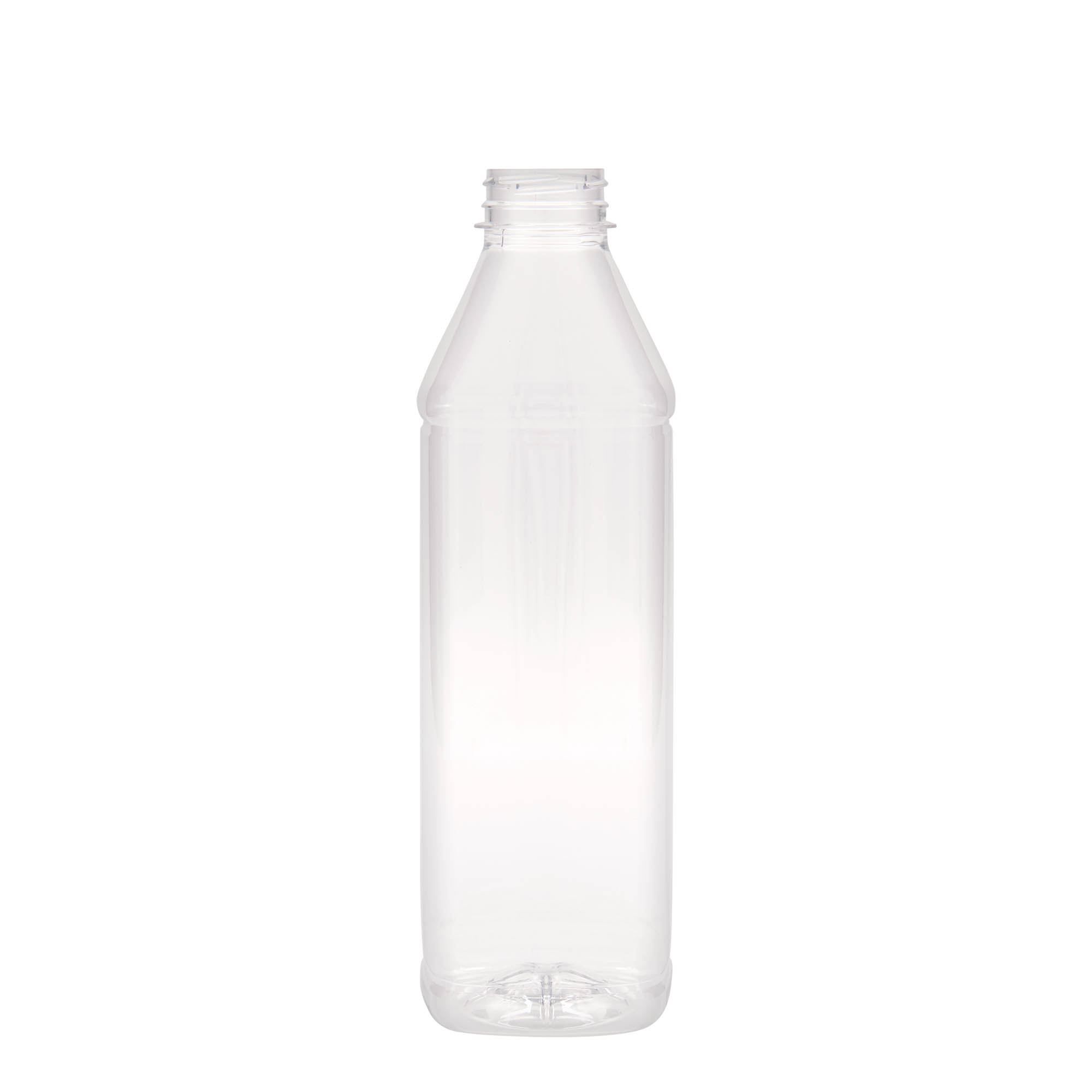 Bottiglia PET da 1.000 ml 'Milk and Juice Carré', quadrata, plastica, bocca: 38 mm