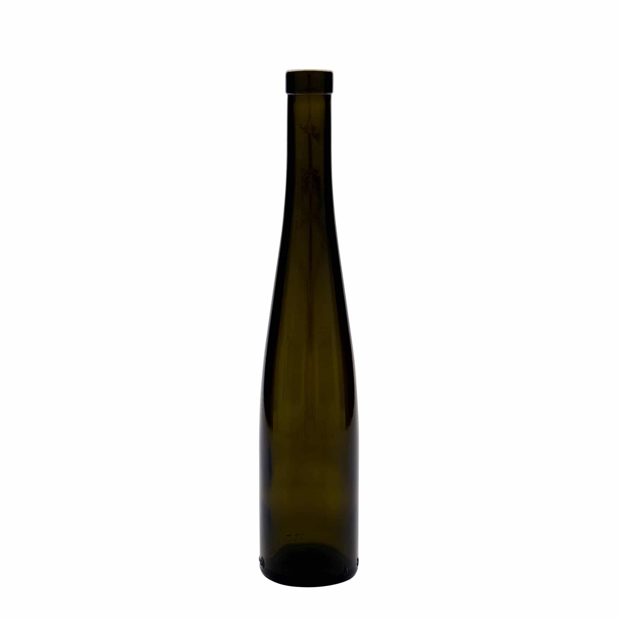 Bottiglia di vetro da 375 ml 'Weinschlegel', verde antico, bocca: sughero
