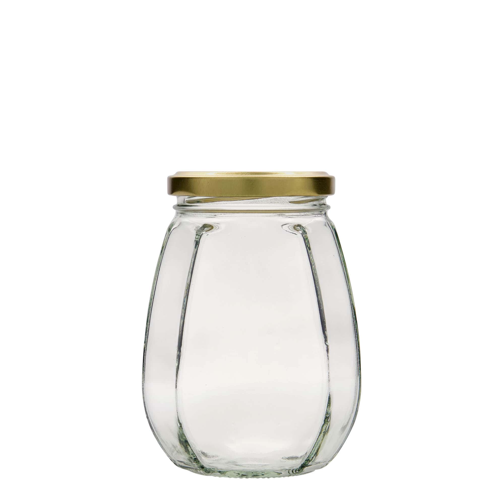 385 ml Vasetto decorativo, esagonale, vetro, imboccatura: Twist-Off (TO 63)