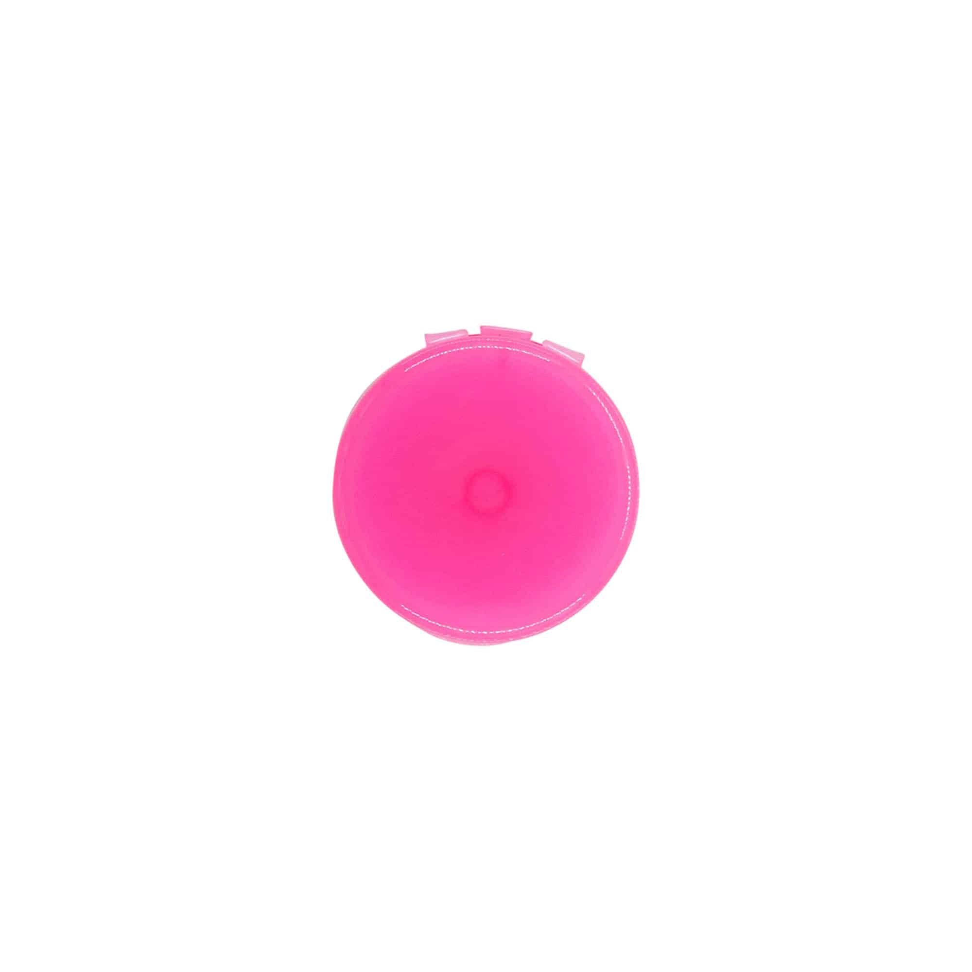 Tappo a vite con cerniera Flip-Top, plastica PP, rosa, per imboccatura: 24/410