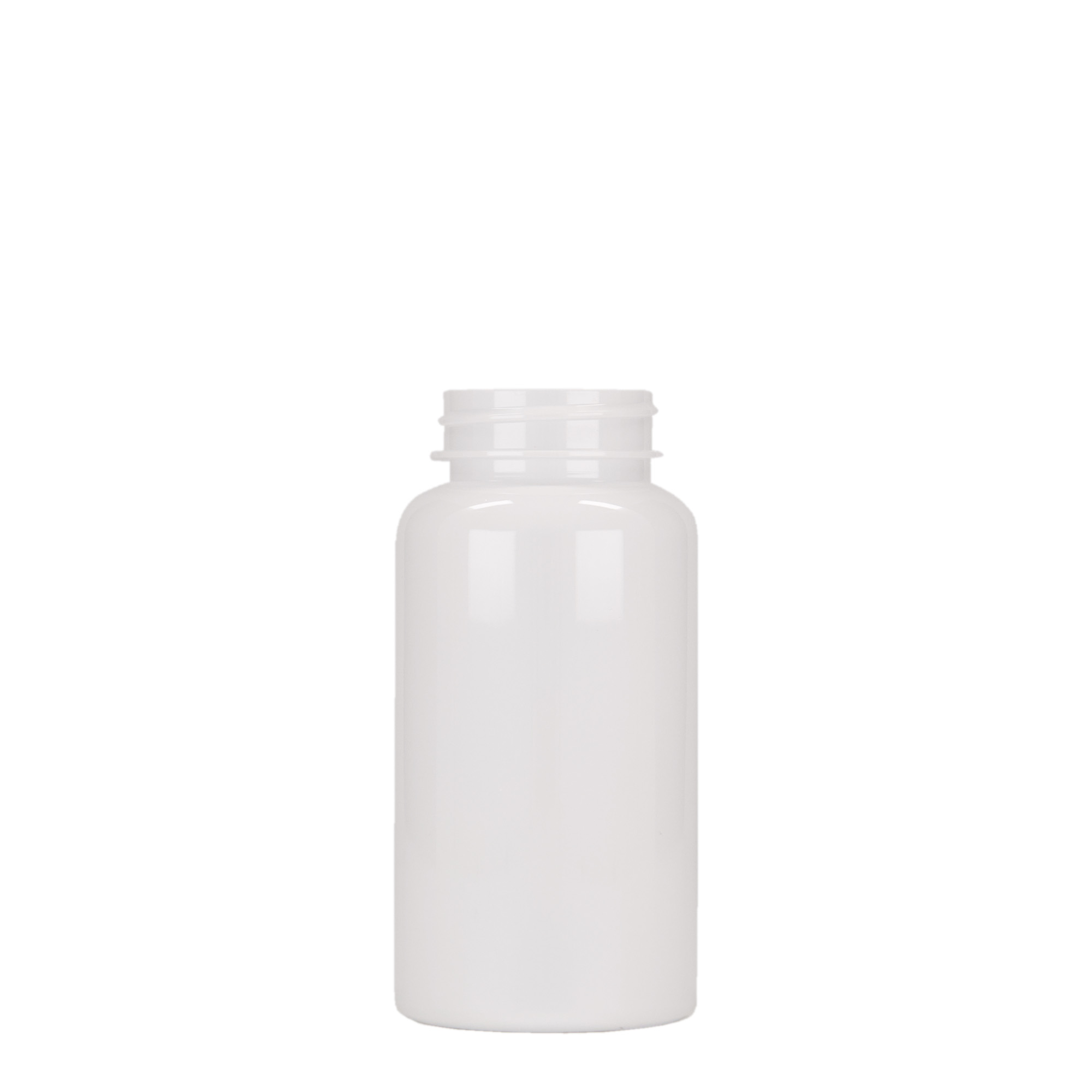 150 ml flacone PET, plastica, bianco, bocca: 38/400