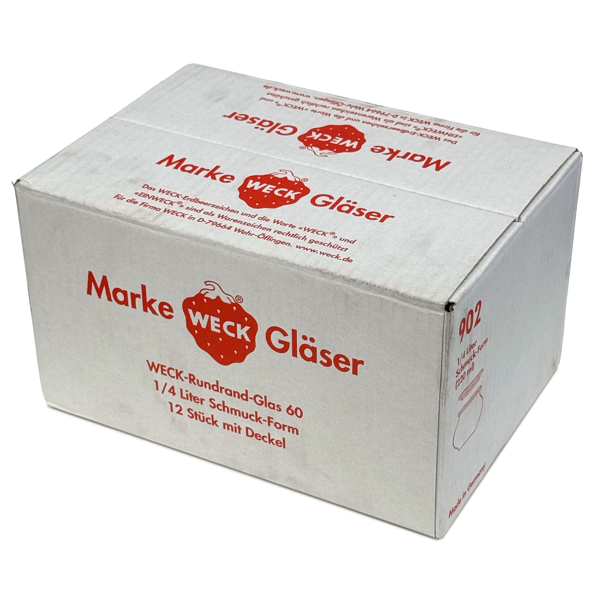 6x 220 ml barattolo WECK decorativo con coperchio in vetro RR 60