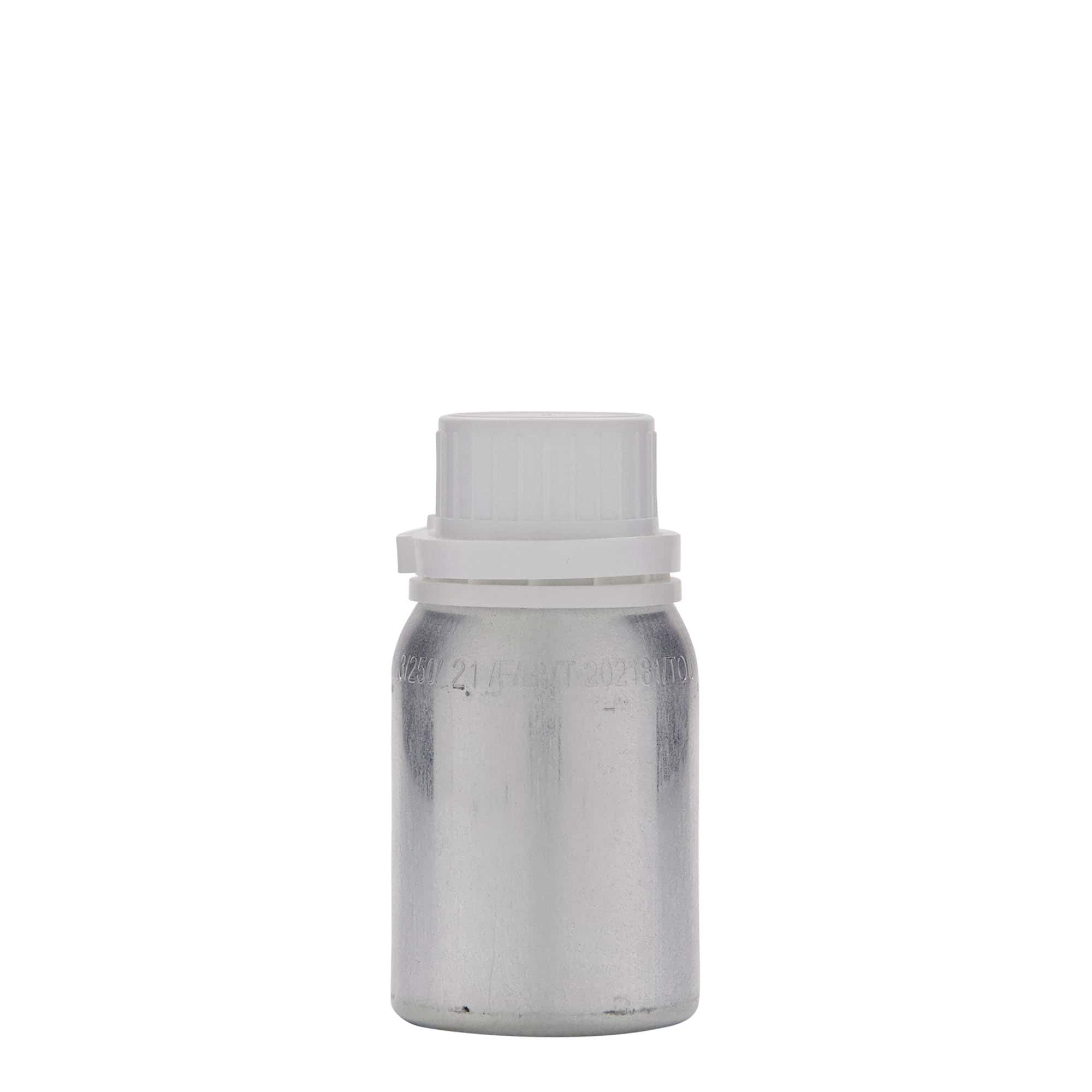 125 ml bottiglia in alluminio, metallo, argento, bocca: DIN 32