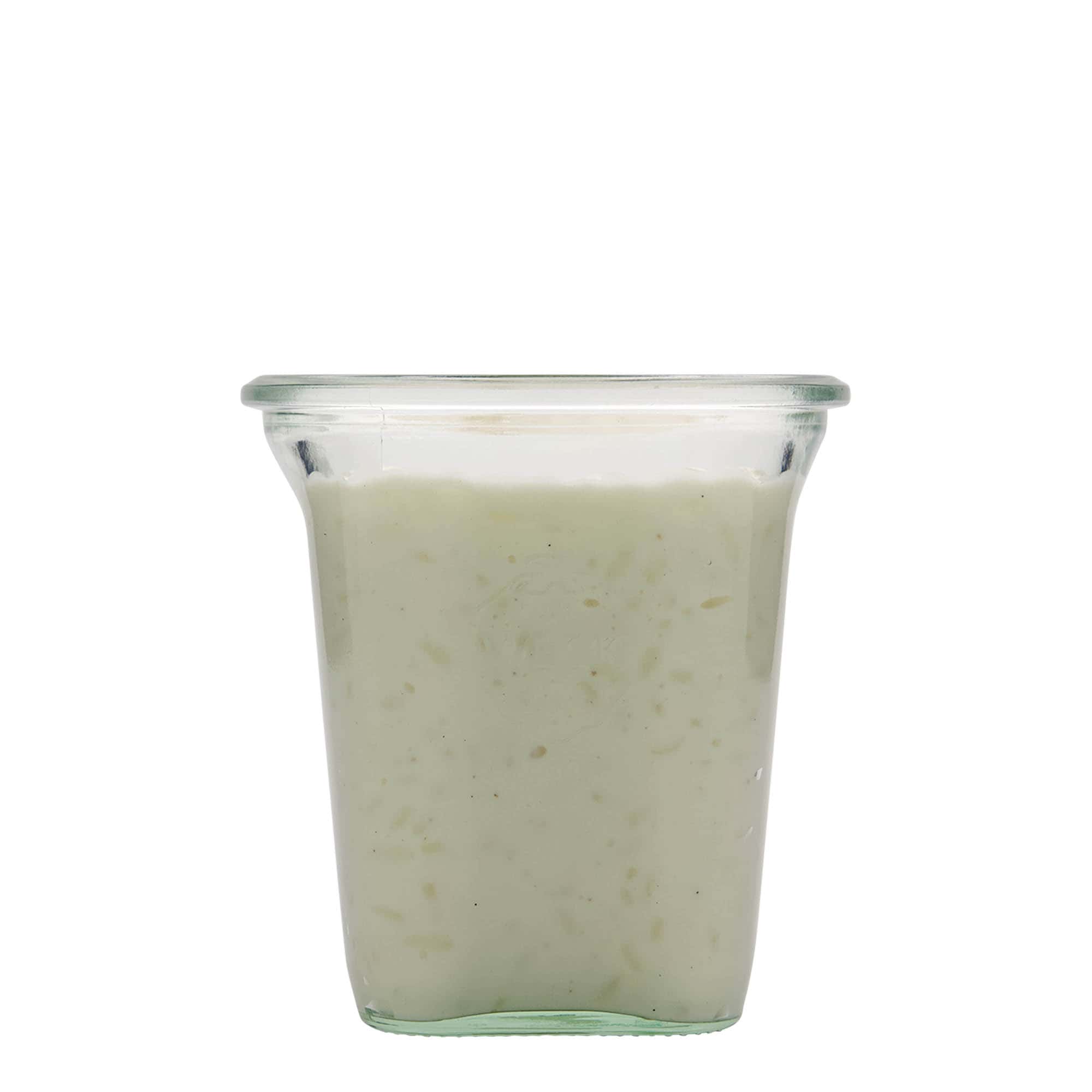 545 ml WECK-Quadroglas, quadrato, apertura: bordo rotondo