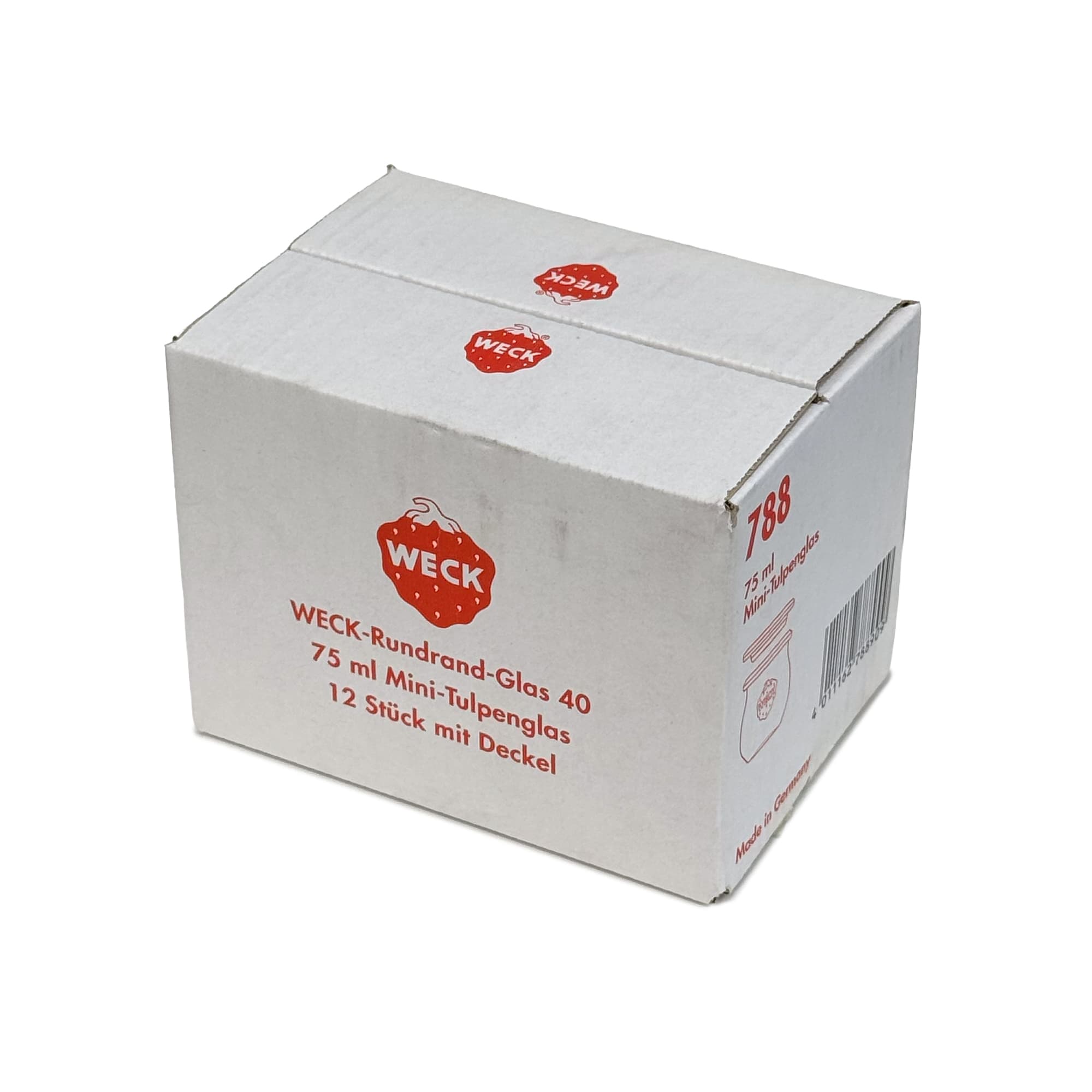 12x 75 ml vaso WECK a tulipano con coperchio in vetro RR 40
