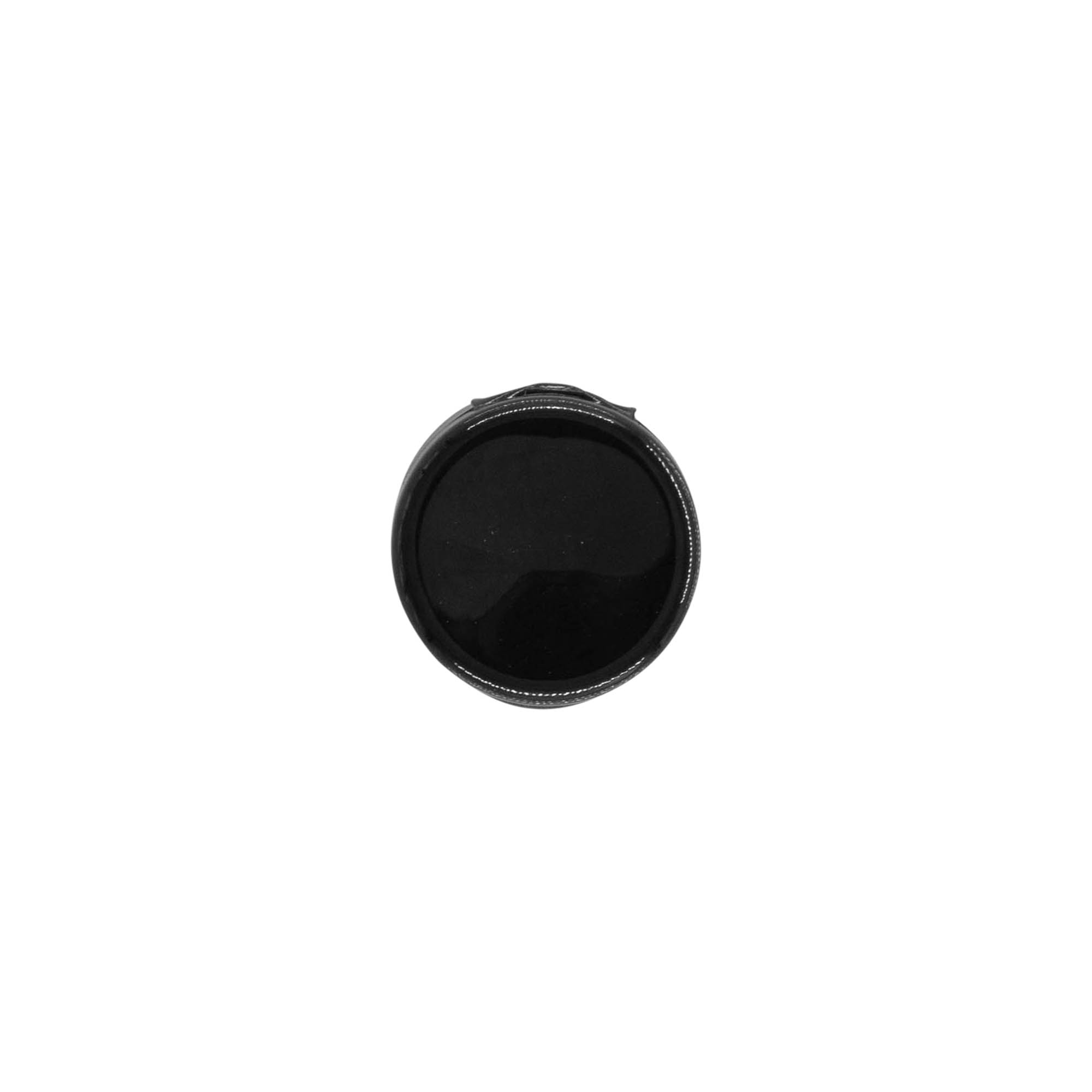 Tappo a vite con cerniera a ribalta, plastica PP, nero, per bocca: 20/410 Tappo a vite con cerniera a ribalta, plastica PP, nero, per bocca: 20/410