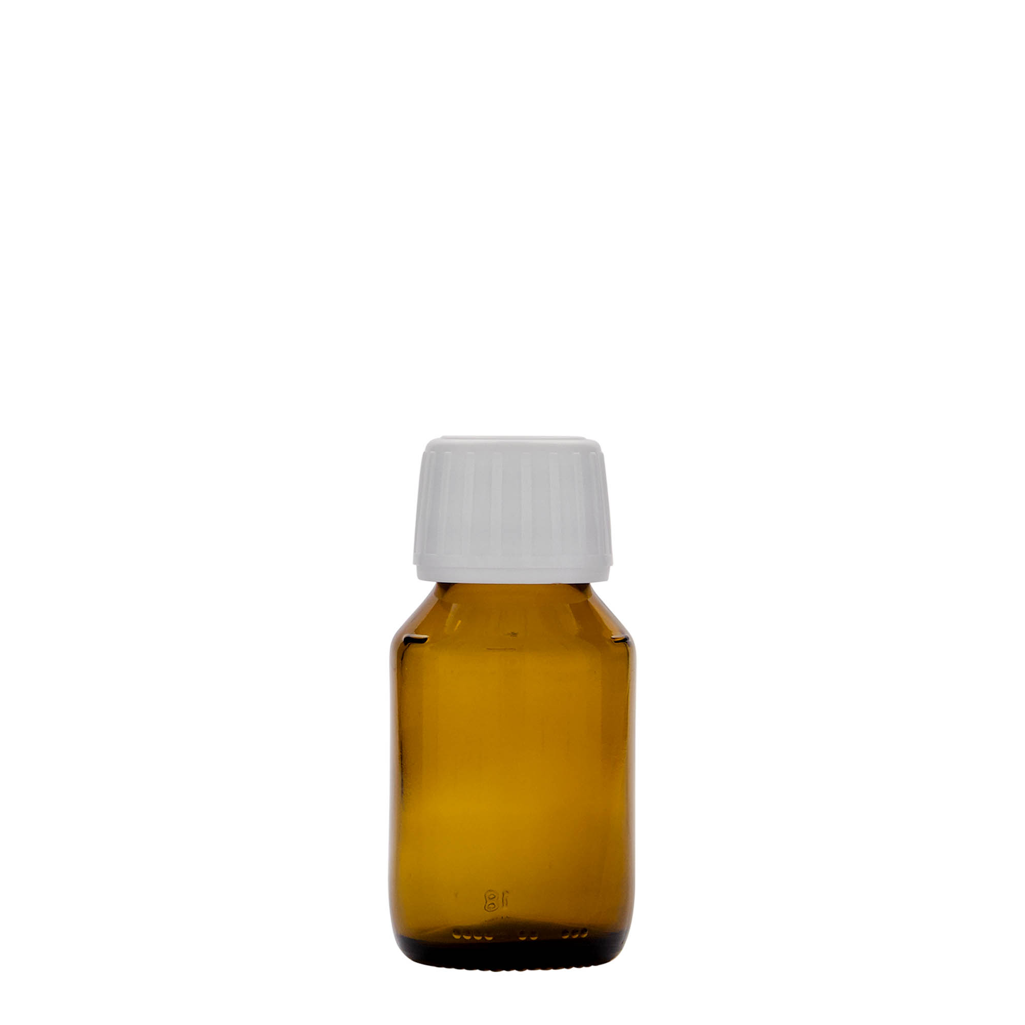 50 ml bottiglia medicinale, marrone, vetro, bocca: PP 28