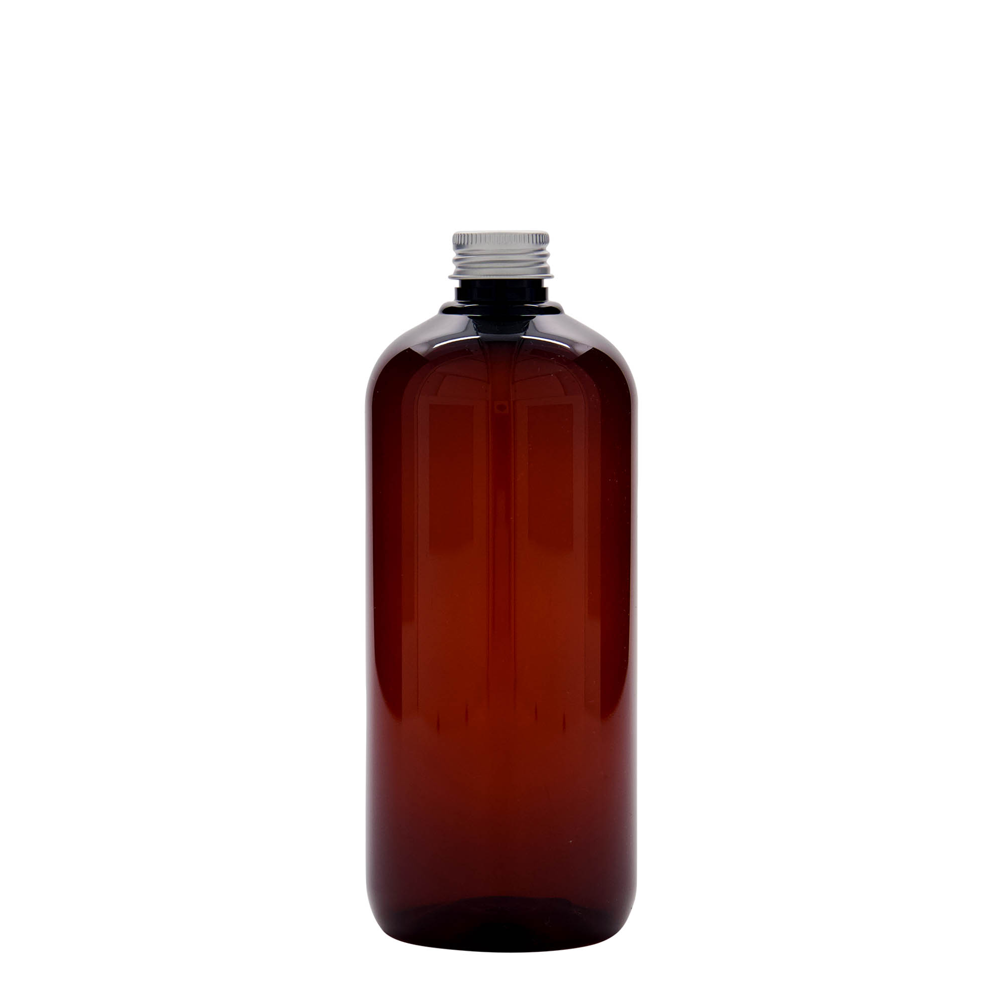 Bottiglia in plastica riciclata da 500 ml 'Victor's Best', PCR, marrone, bocca: 24/410