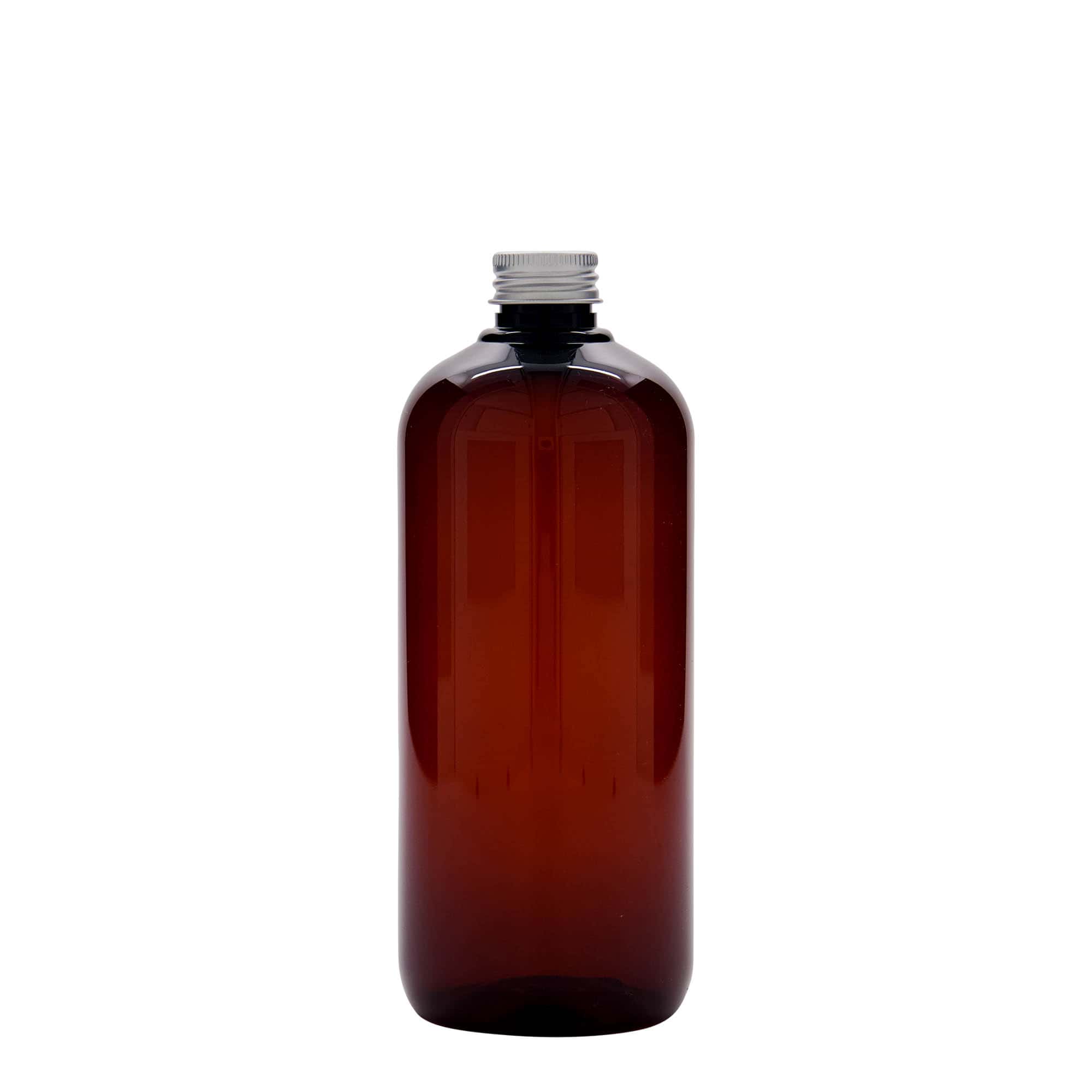 Bottiglia in plastica riciclata da 500 ml 'Victor's Best', PCR, marrone, bocca: 24/410
