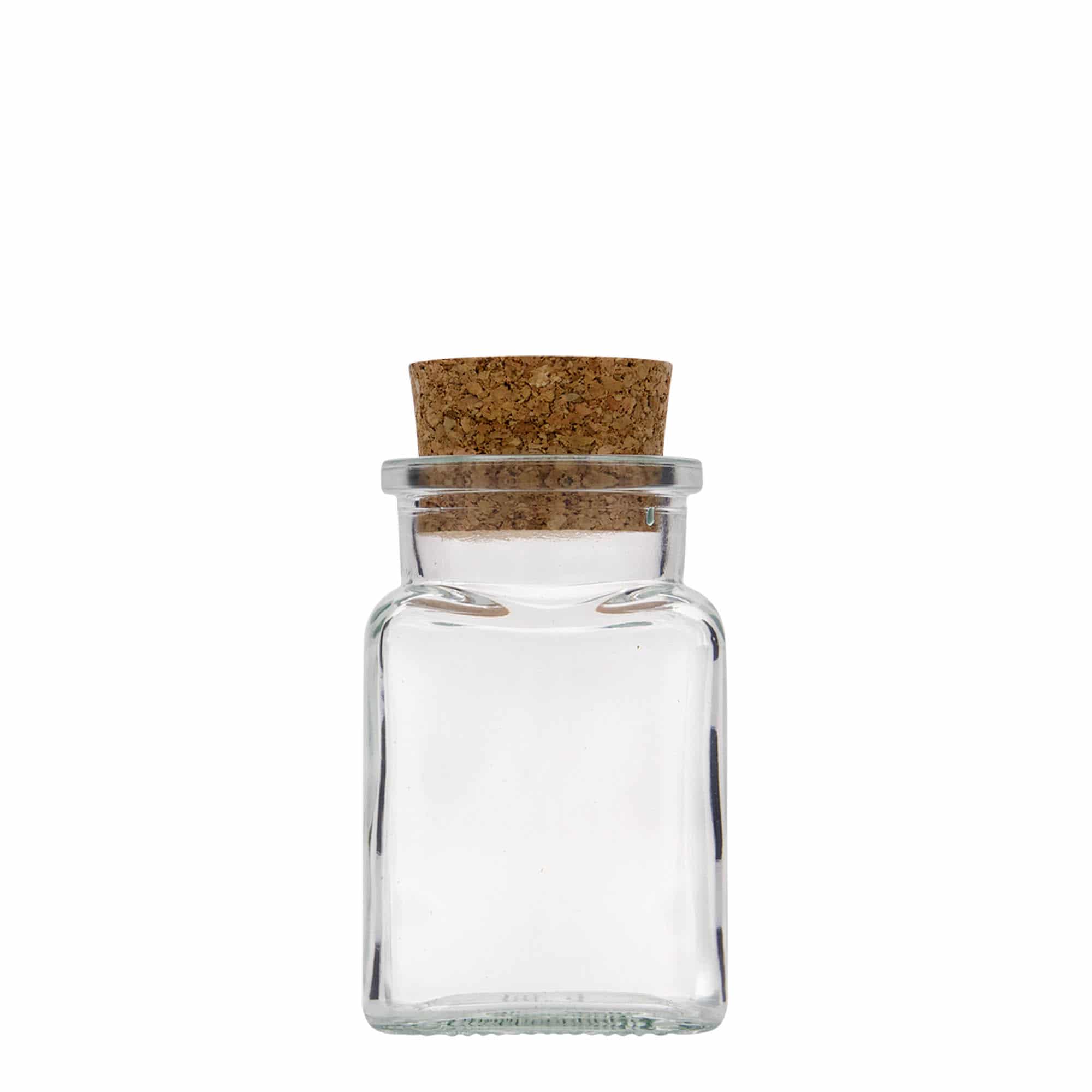 150 ml barattolo con tappo in sughero, quadrato, bocca: sughero