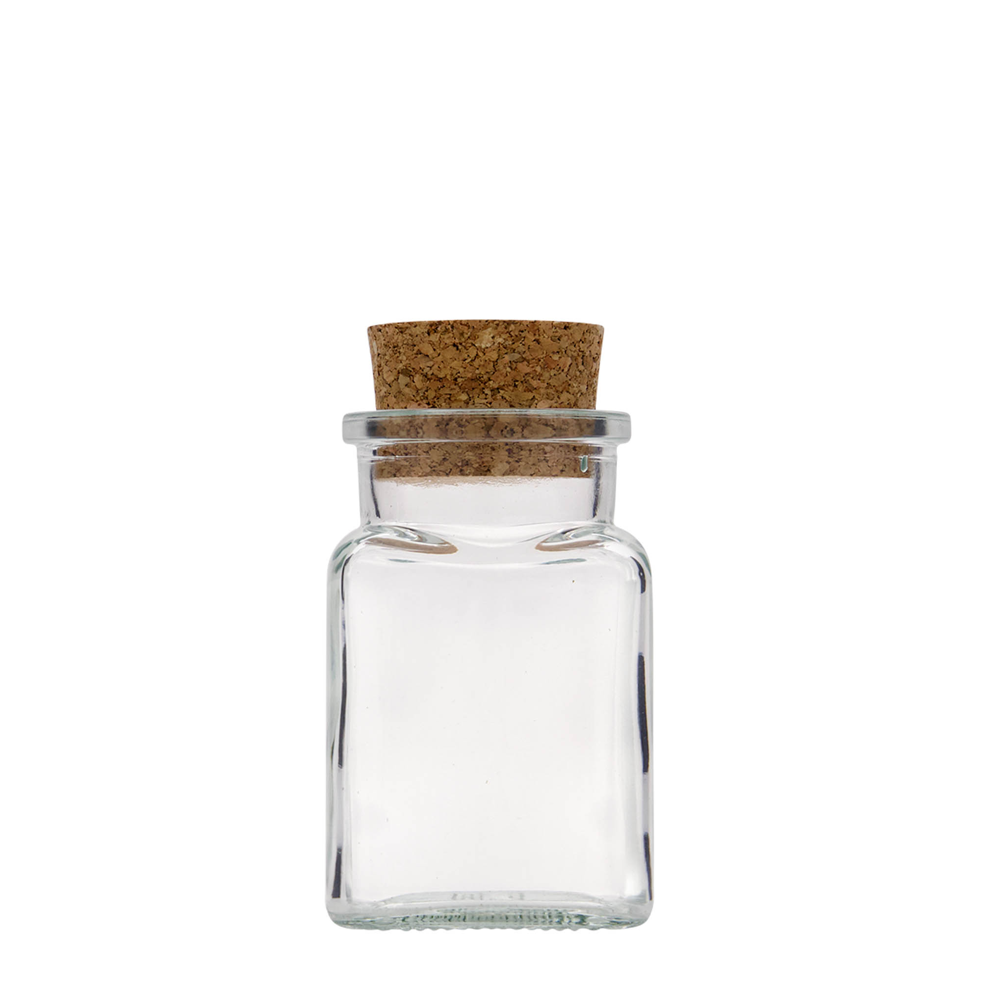 150 ml barattolo con tappo in sughero, quadrato, bocca: sughero